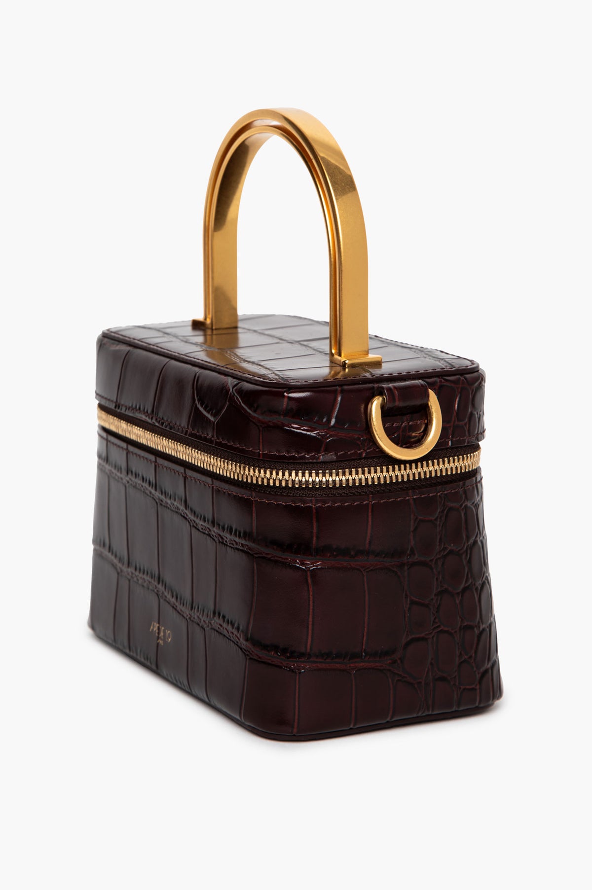 Apede Mod Brown Croc Embossed Vanity Bag