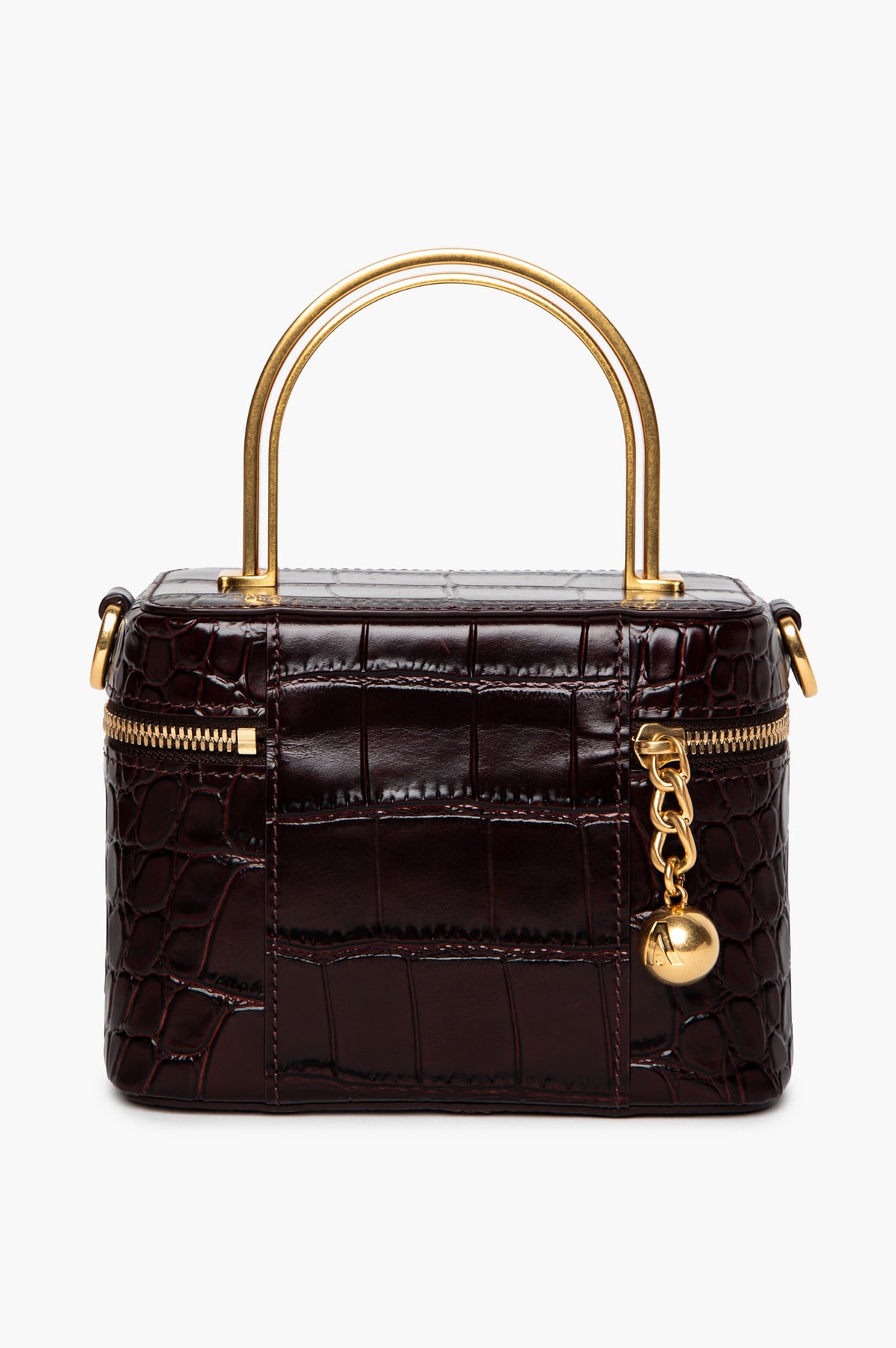 Apede Mod Brown Croc Embossed Vanity Bag