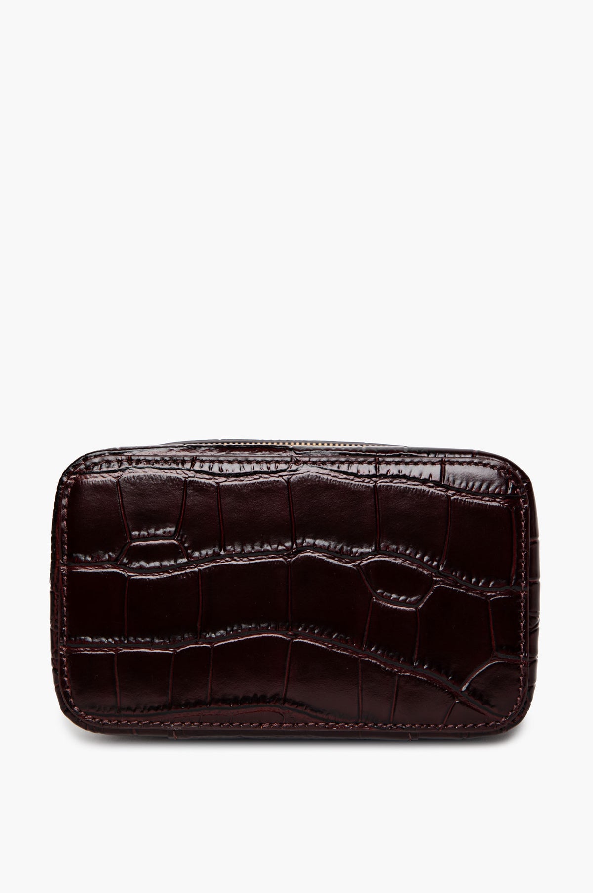 Apede Mod Brown Croc Embossed Vanity Bag