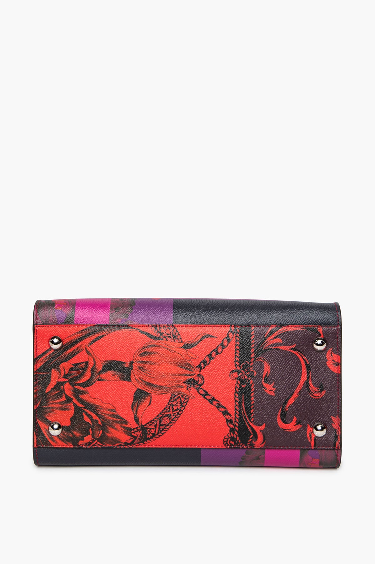 Salvatore Ferragamo Heritage Print Calfskin Vara Bow Top Handle Bag