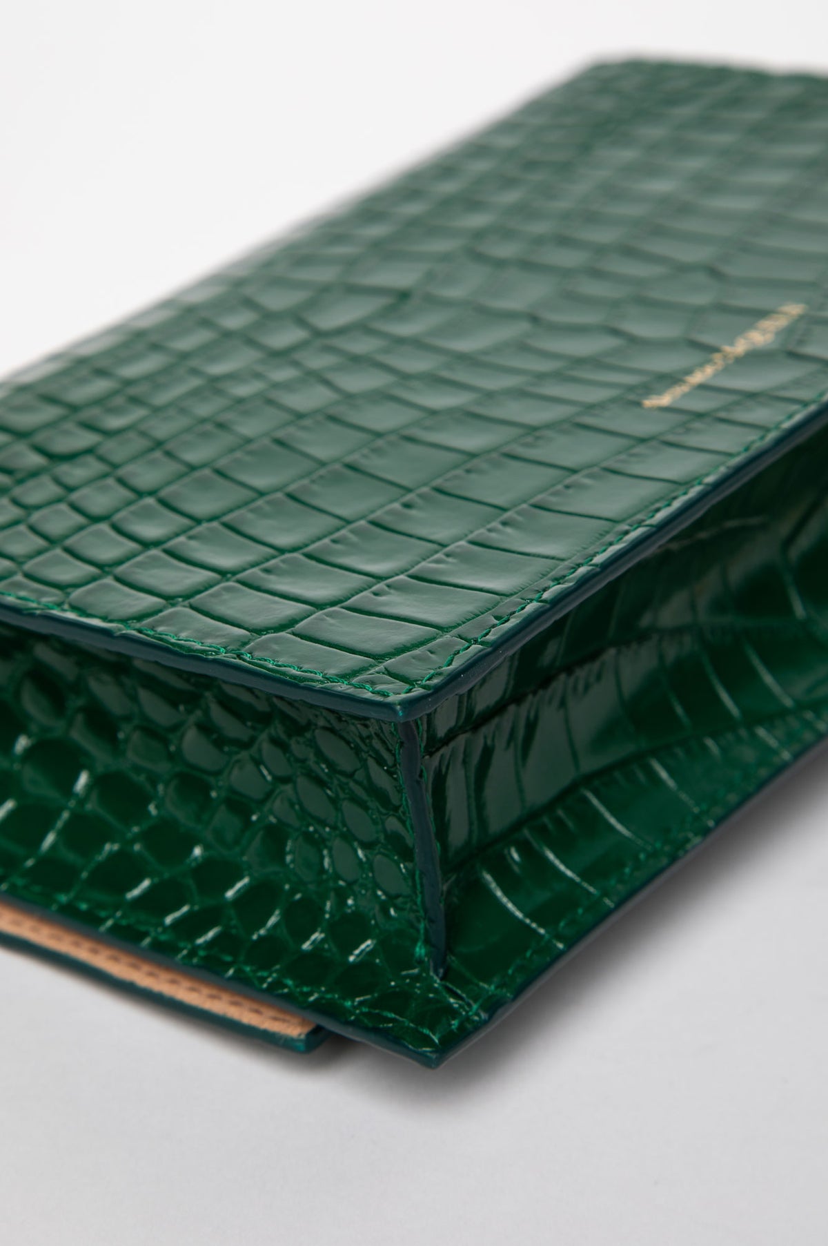 Alexander McQueen Emerald Green Croc-Embossed Skull Mini Bag