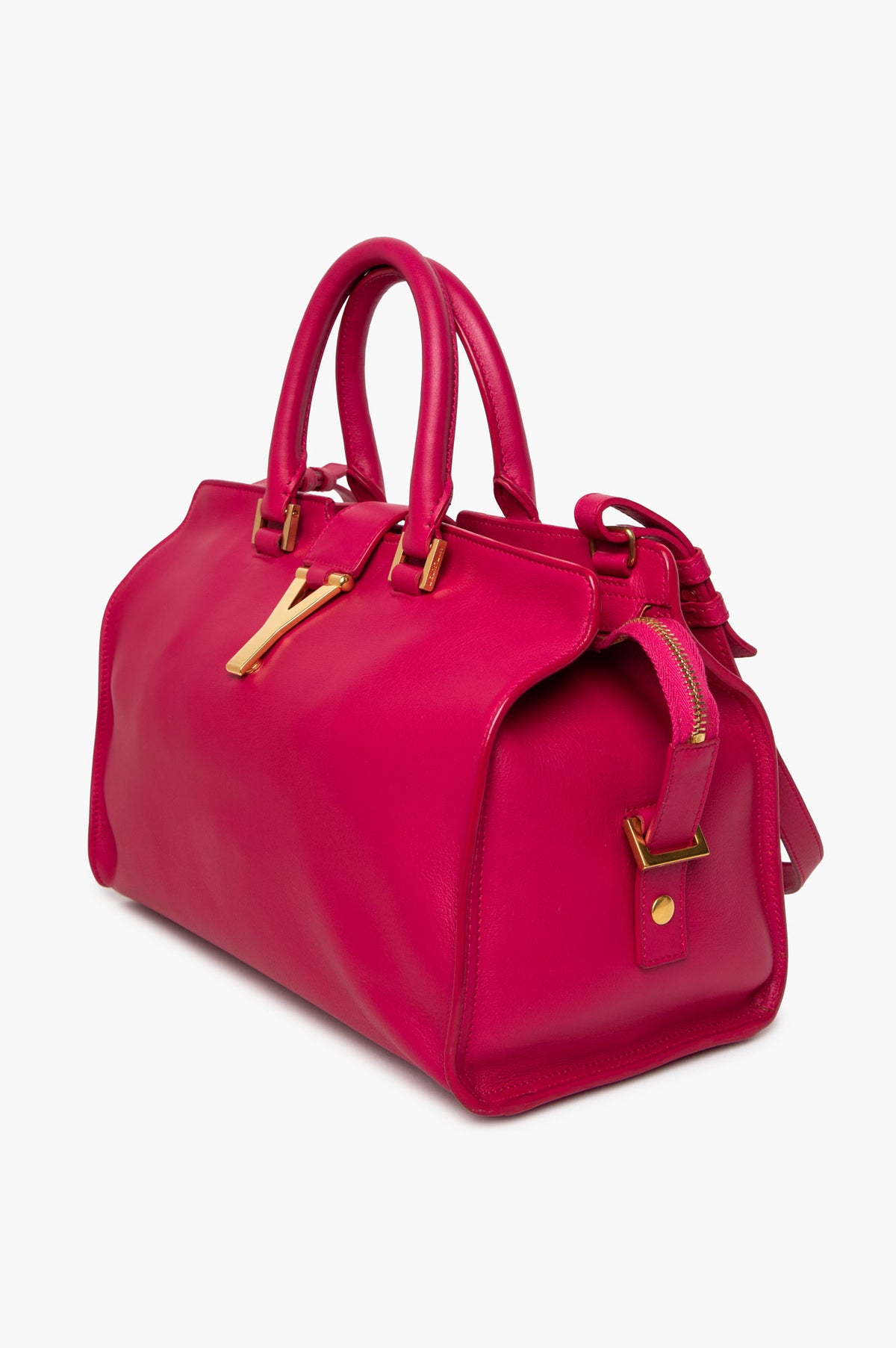 Saint Laurent Pink Calfskin Small Cabas Bag With Strap