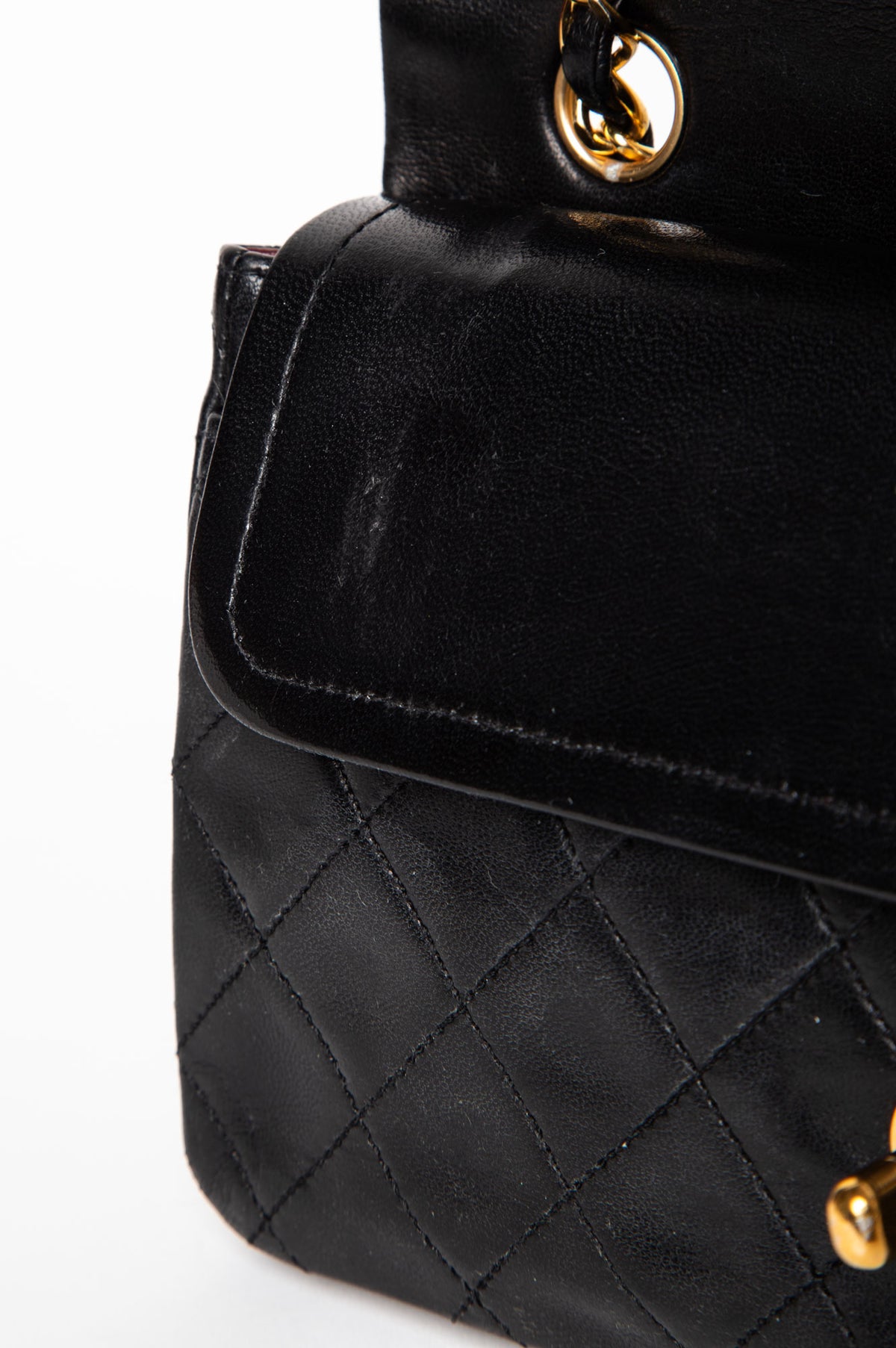 Chanel Vintage Black Lambskin Small Classic Flap GHW
