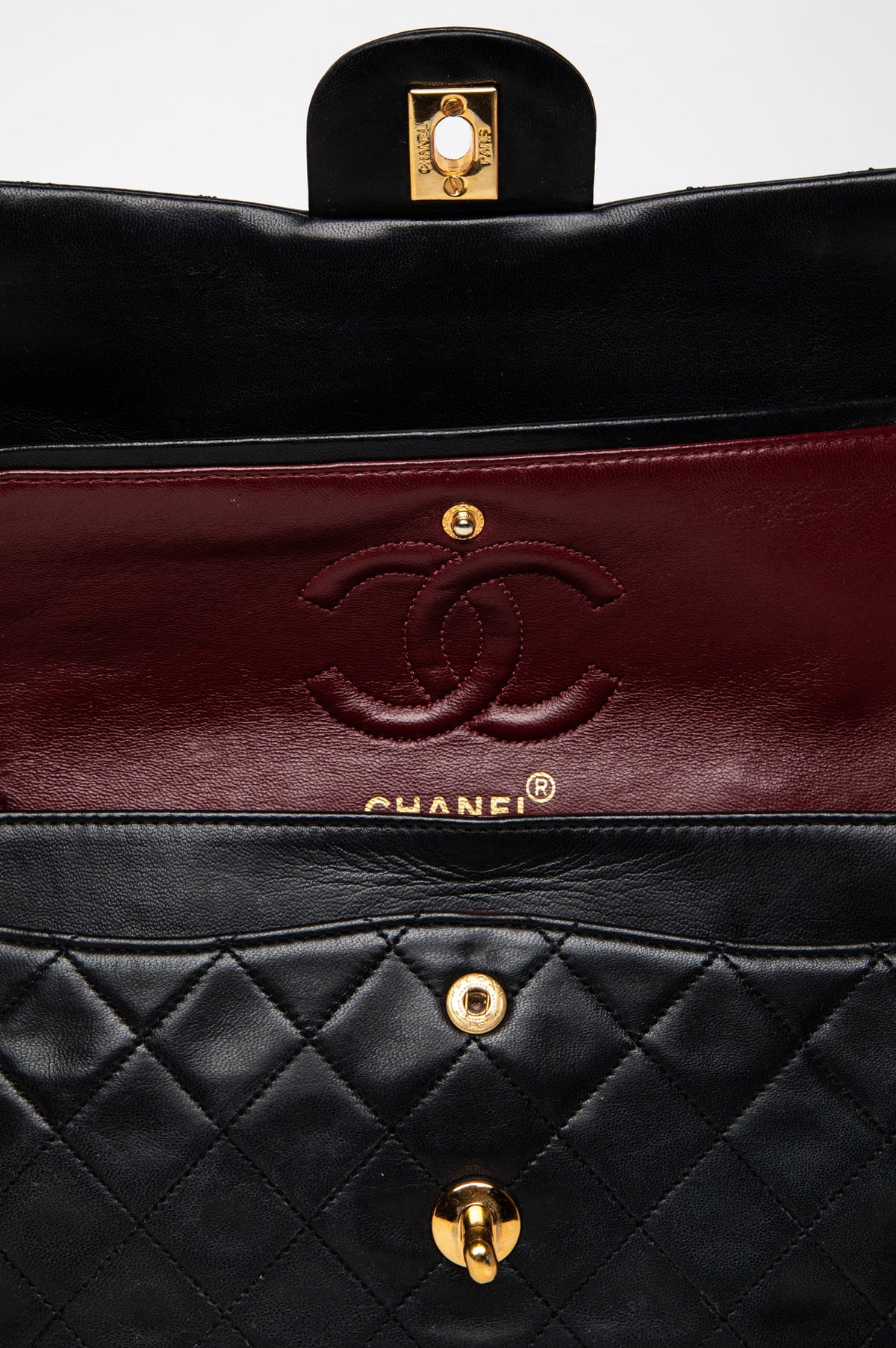 Chanel Vintage Black Lambskin Small Classic Flap GHW