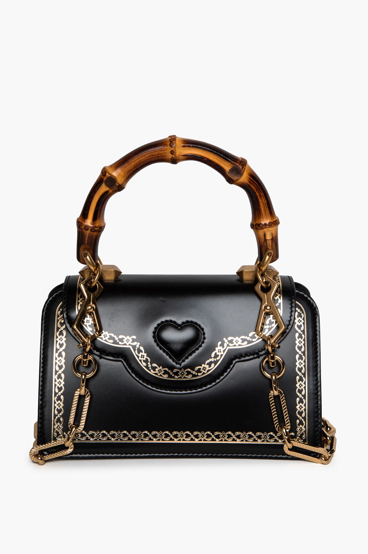 Gucci Black Calfskin Bamboo Mini Thiara Top Handle Bag