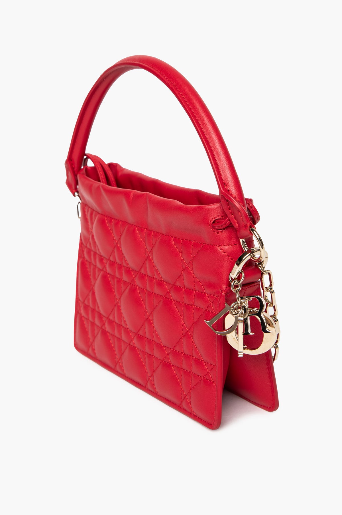 Christian Dior Red Leather Cannage Milly Mini Bag