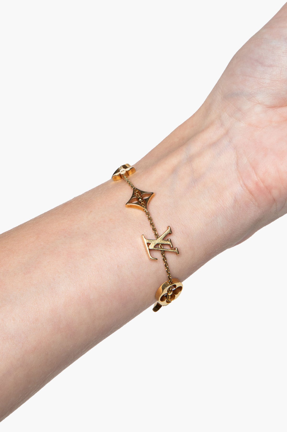 Louis Vuitton 18k Yellow Gold Idylle Blossom Monogram Station Bracelet