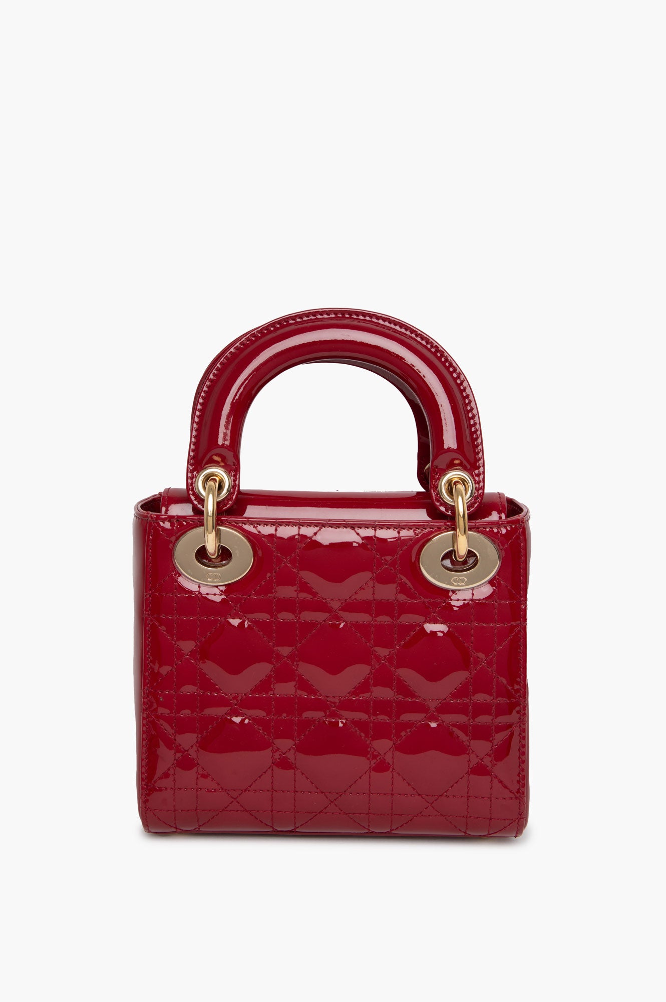 Christian Dior Mini Patent Red Cannage Lady Dior