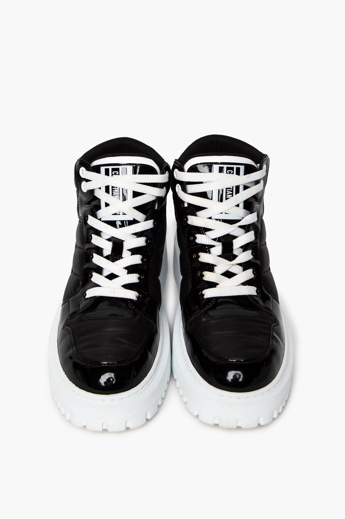 Christian Dior Black Quilted Nylon D-Player High Top Sneakers Size 37
