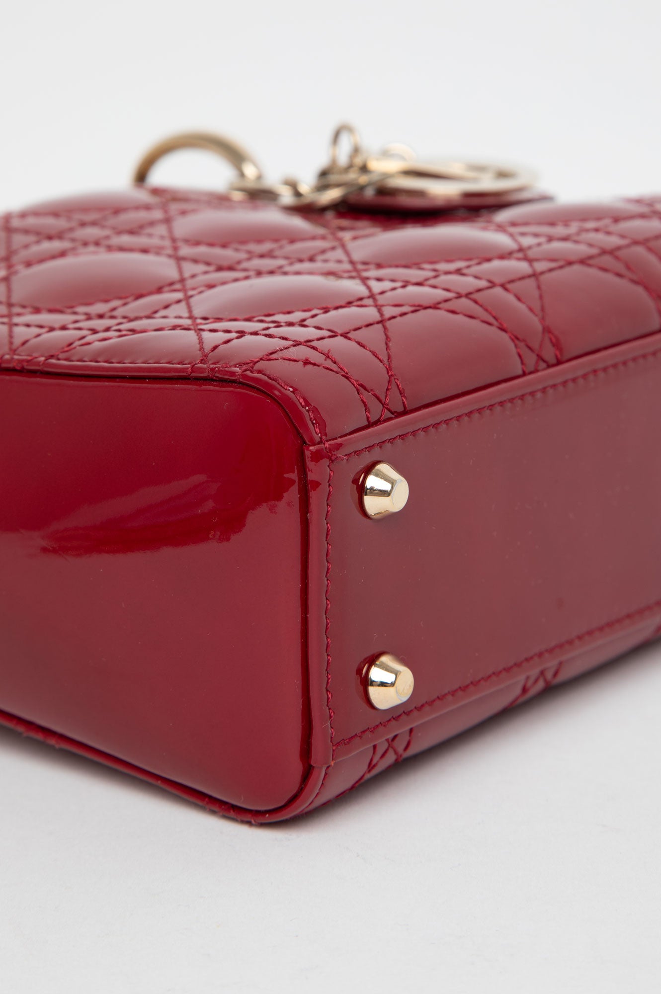Christian Dior Mini Patent Red Cannage Lady Dior