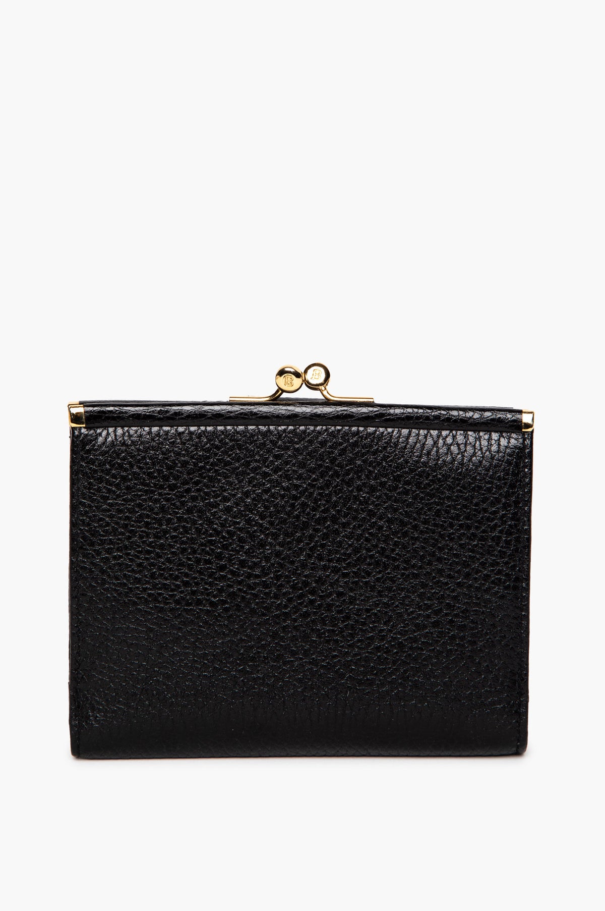 Bally Vintage Black Leather Kiss-Lock Biford Wallet