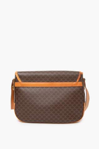 Celine Brown Monogram Macadam Crossbody Flap Bag