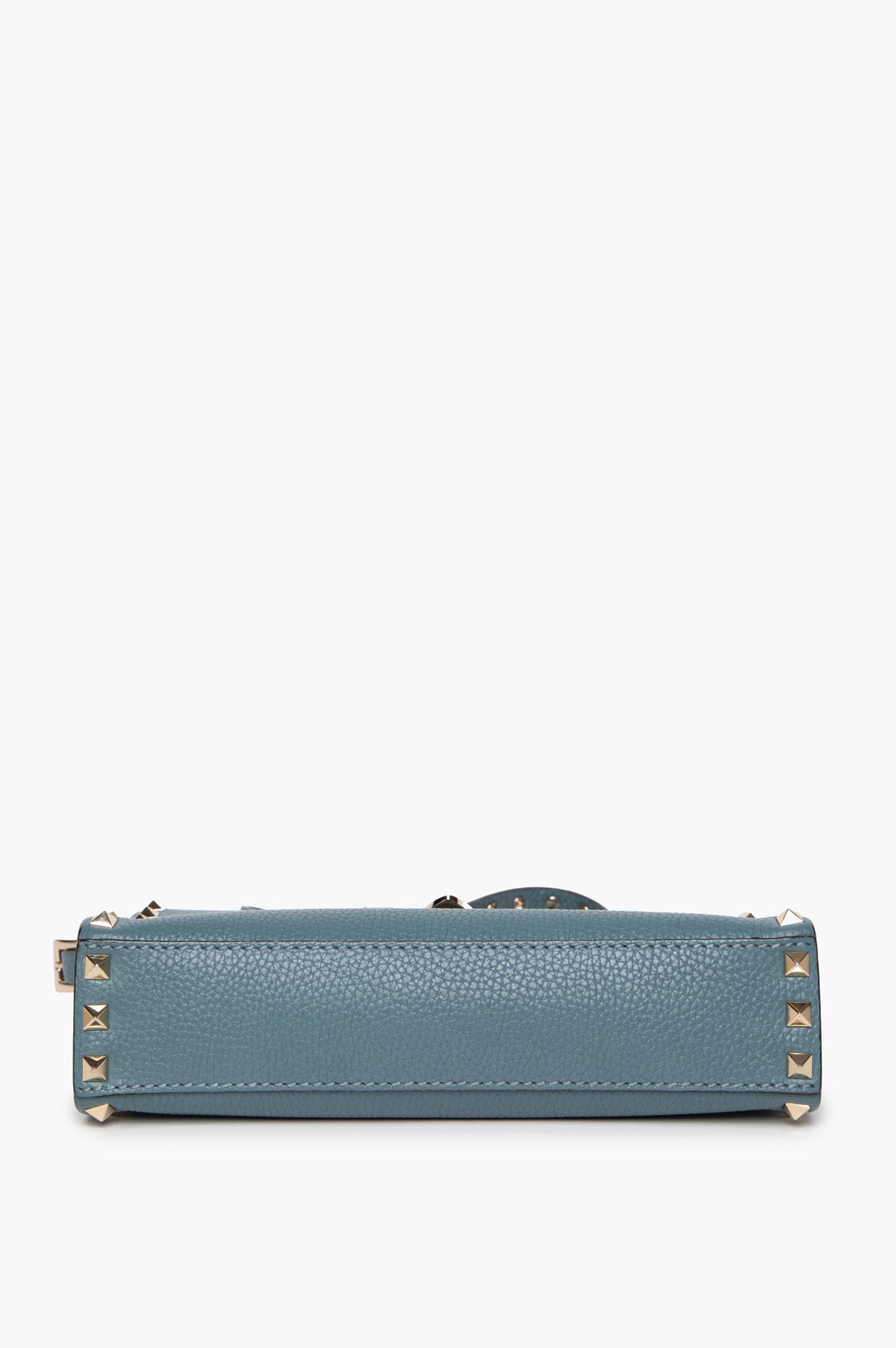 Valentino Dusty Blue Grainy Calfskin Small Rockstud Crossbody Bag