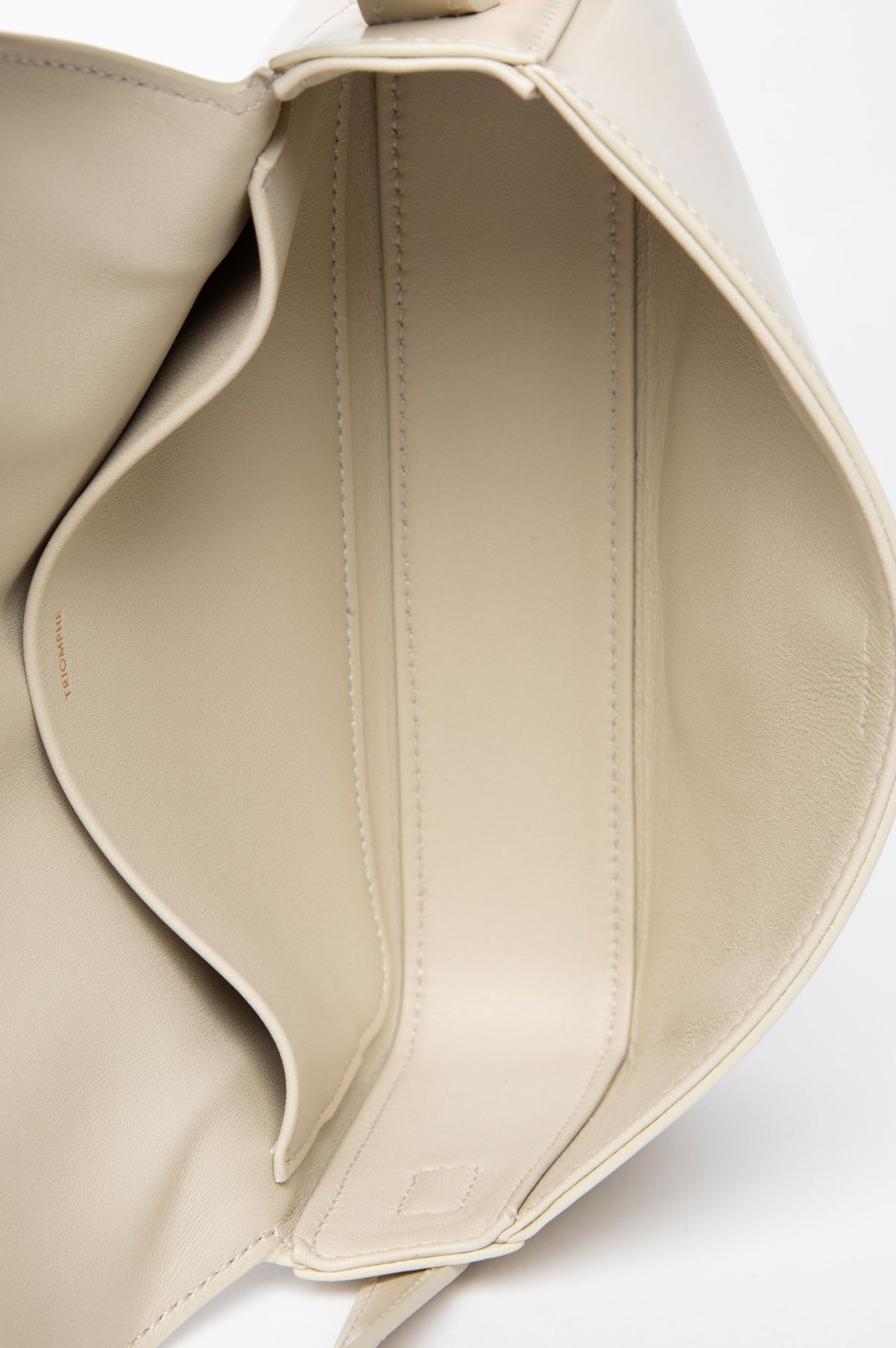 Celine Cream Shiny Calfskin Triomphe Claude 2023 Shoulder Bag