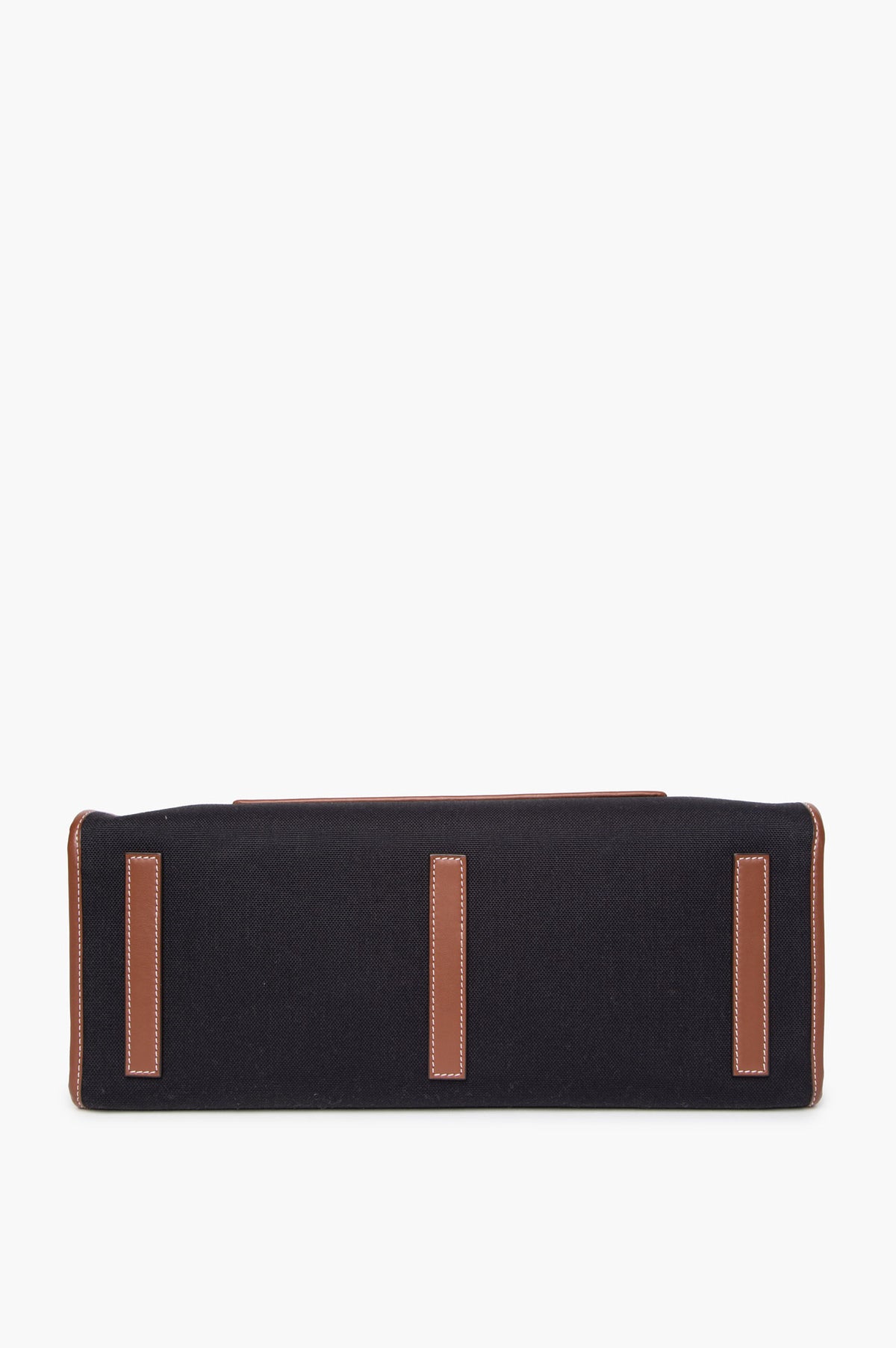 Burberry Black Canvas Brown Leather Trimmed Freya Tote