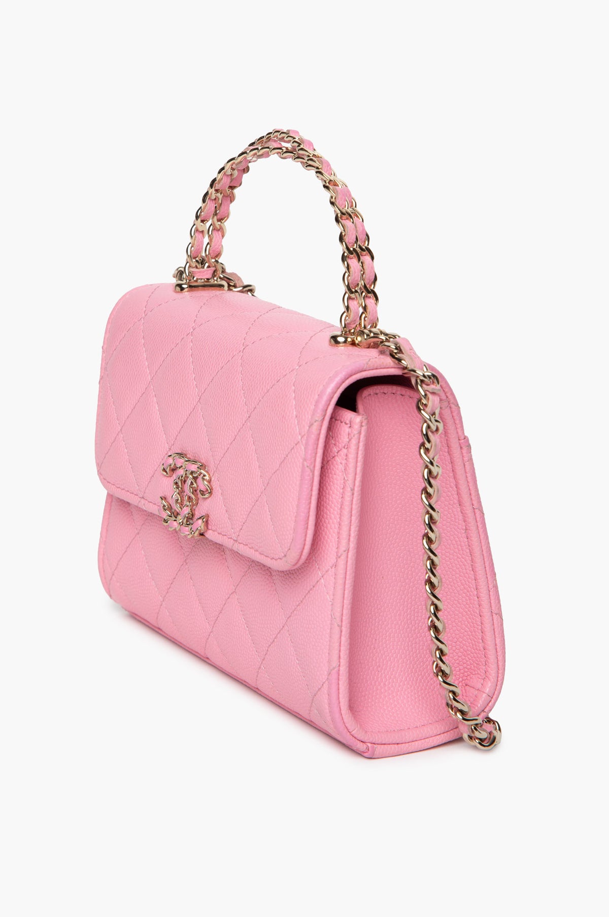 Chanel Cruise 2026 Pink Quilted Caviar Mini Chain Top Handle Bag