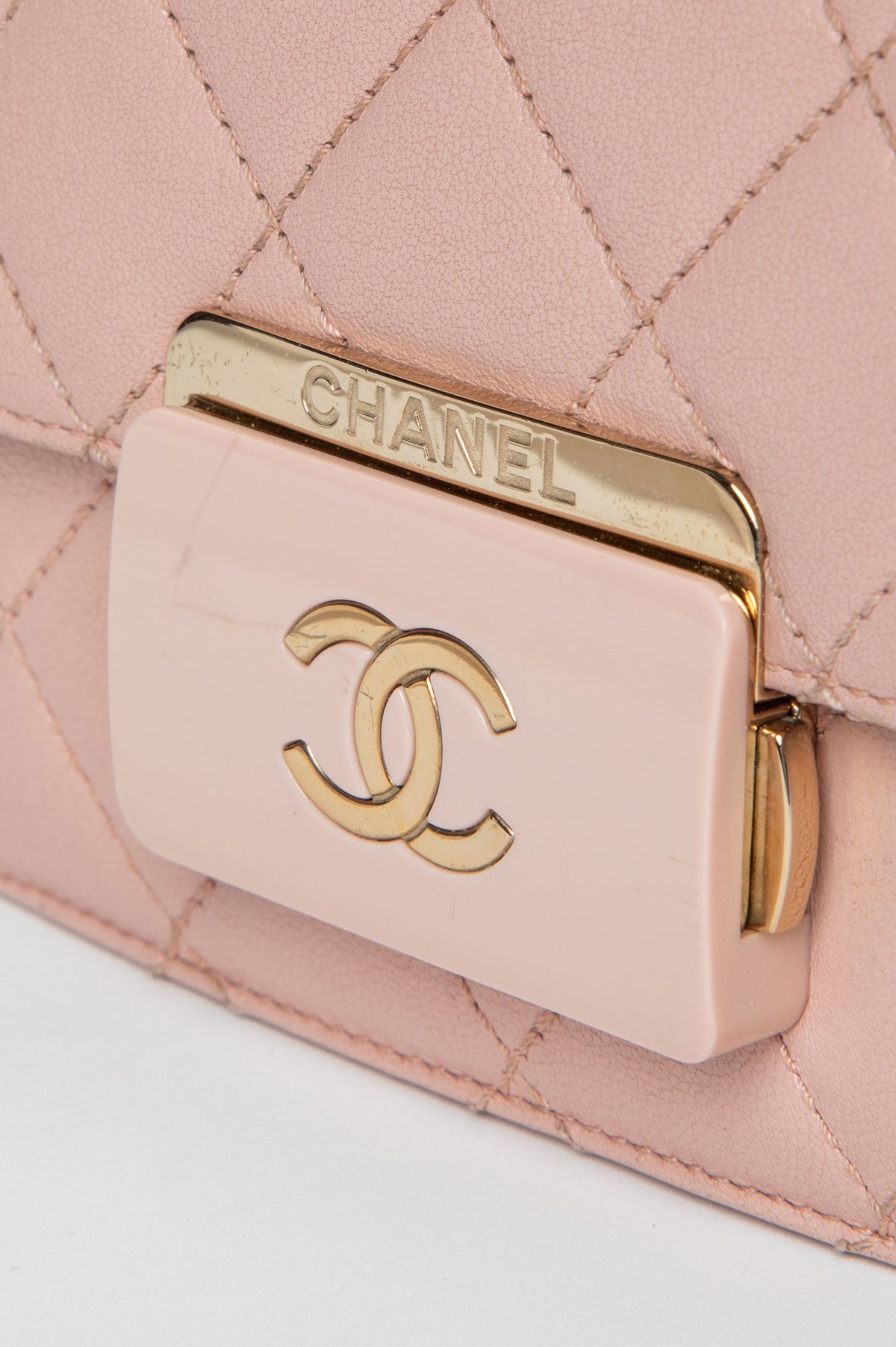 Chanel Pink Quilted Sheepskin Mini Beauty Lock Flap Bag