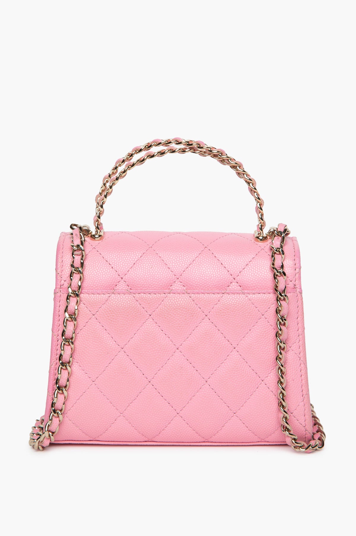 Chanel Cruise 2026 Pink Quilted Caviar Mini Chain Top Handle Bag