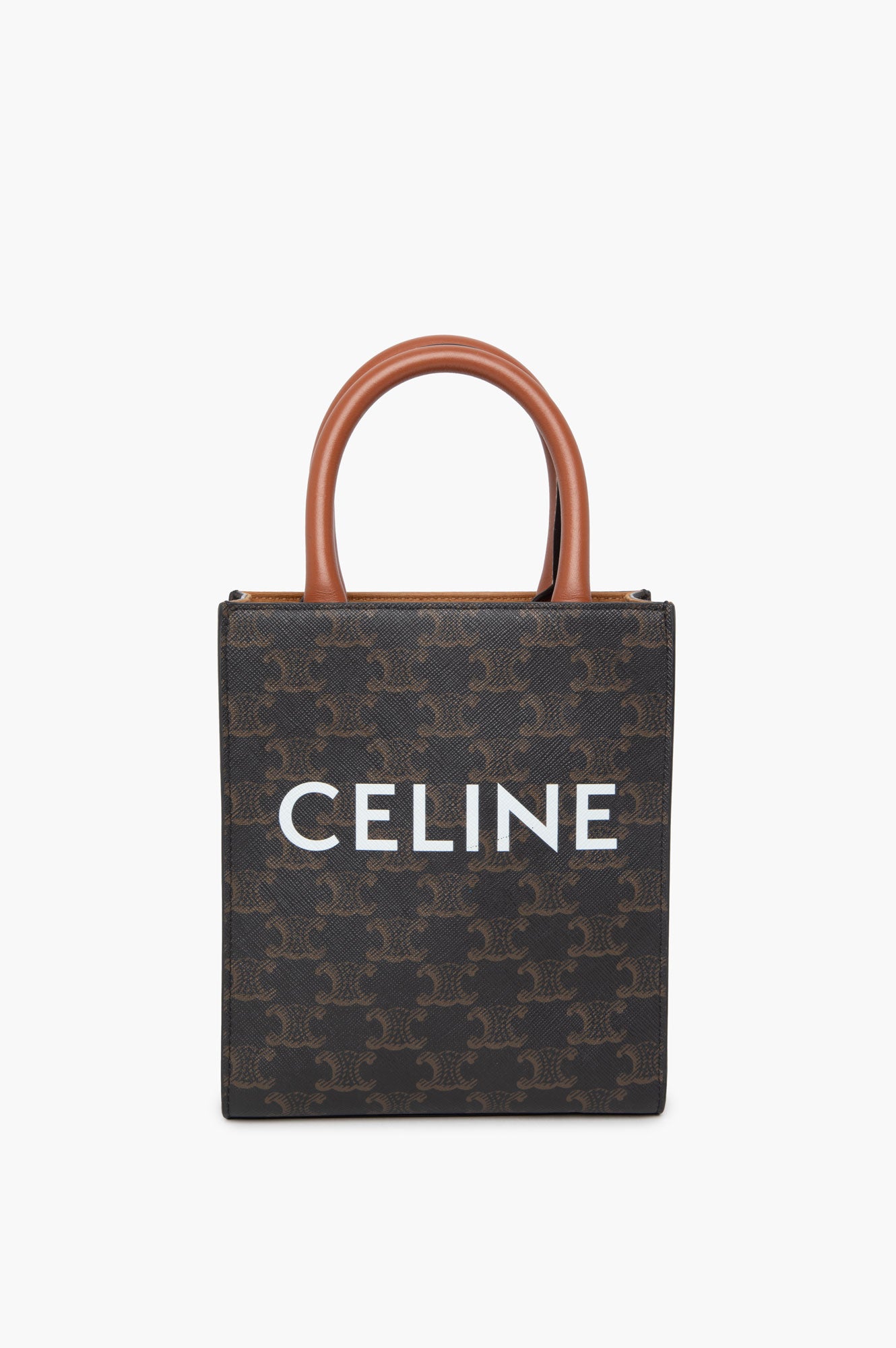 Celine Brown Vertical Triomphe Canvas Bag