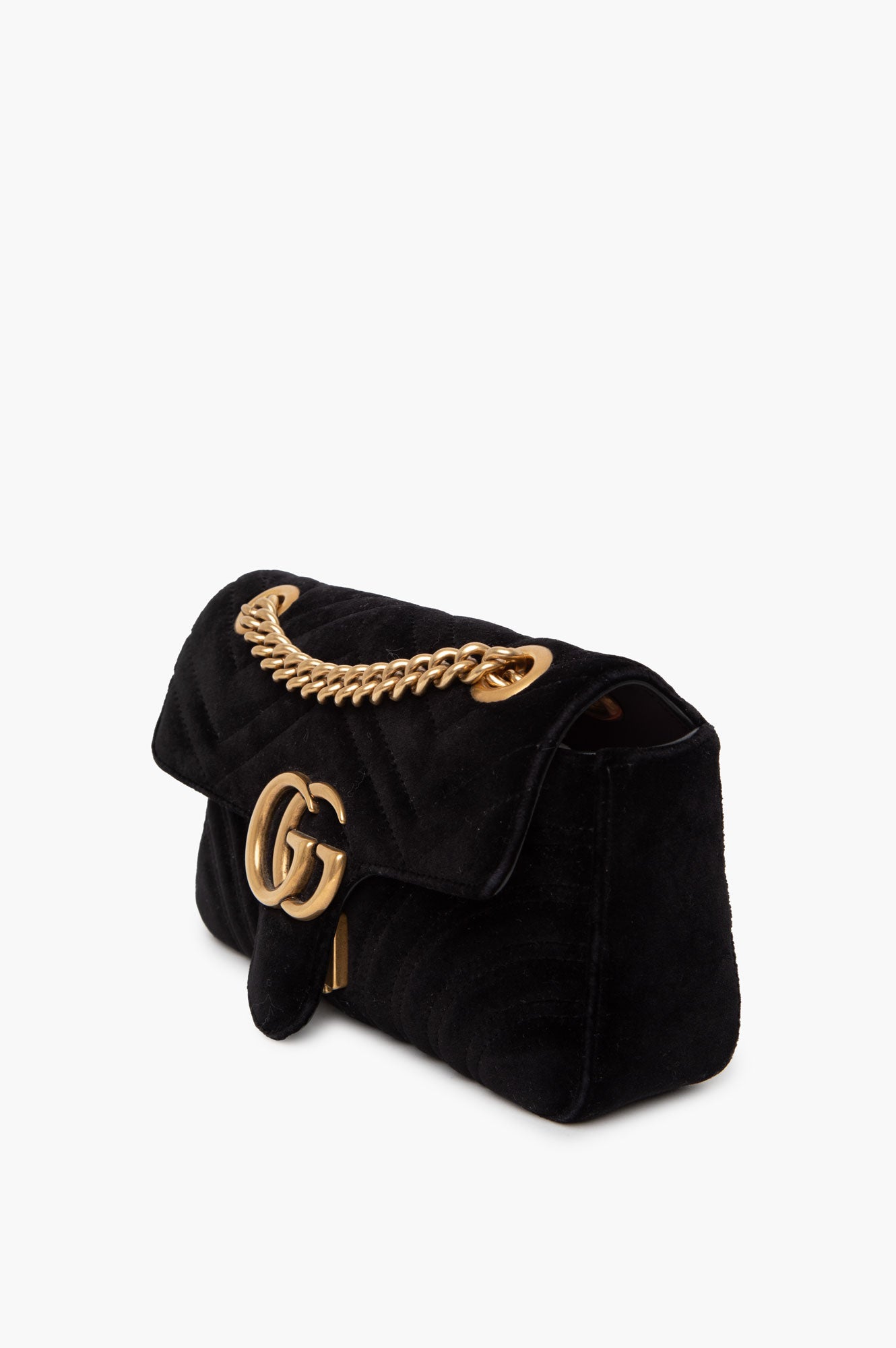 Gucci Black GG Marmont Velvet Bag