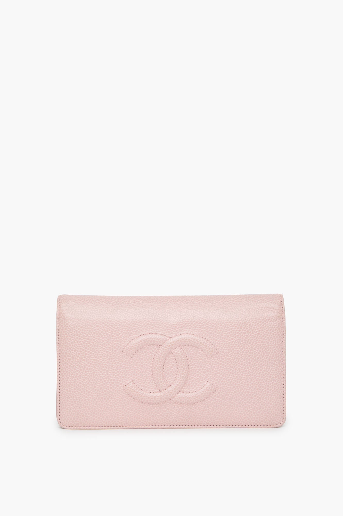 Chanel Pink Cavier Bi-Fold Wallet