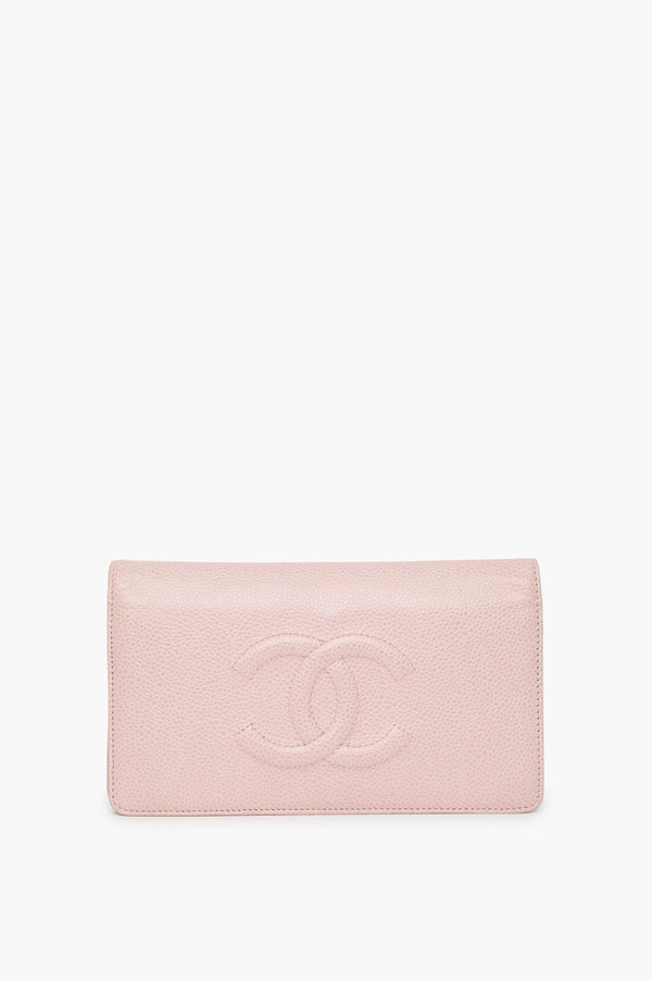 Chanel Pink Cavier Bi-Fold Wallet