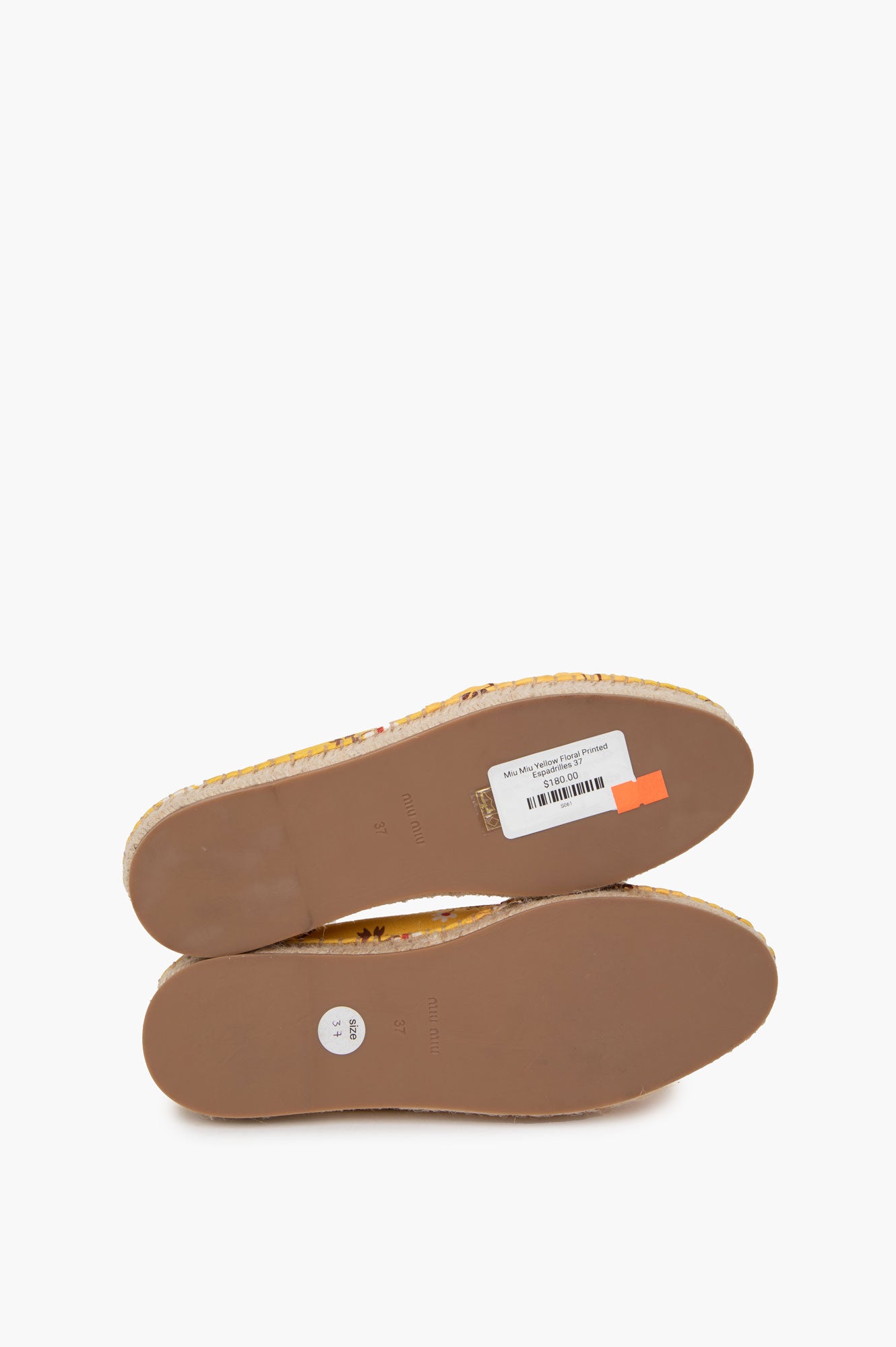 Miu Miu Yellow Floral Printed Espadrilles 37
