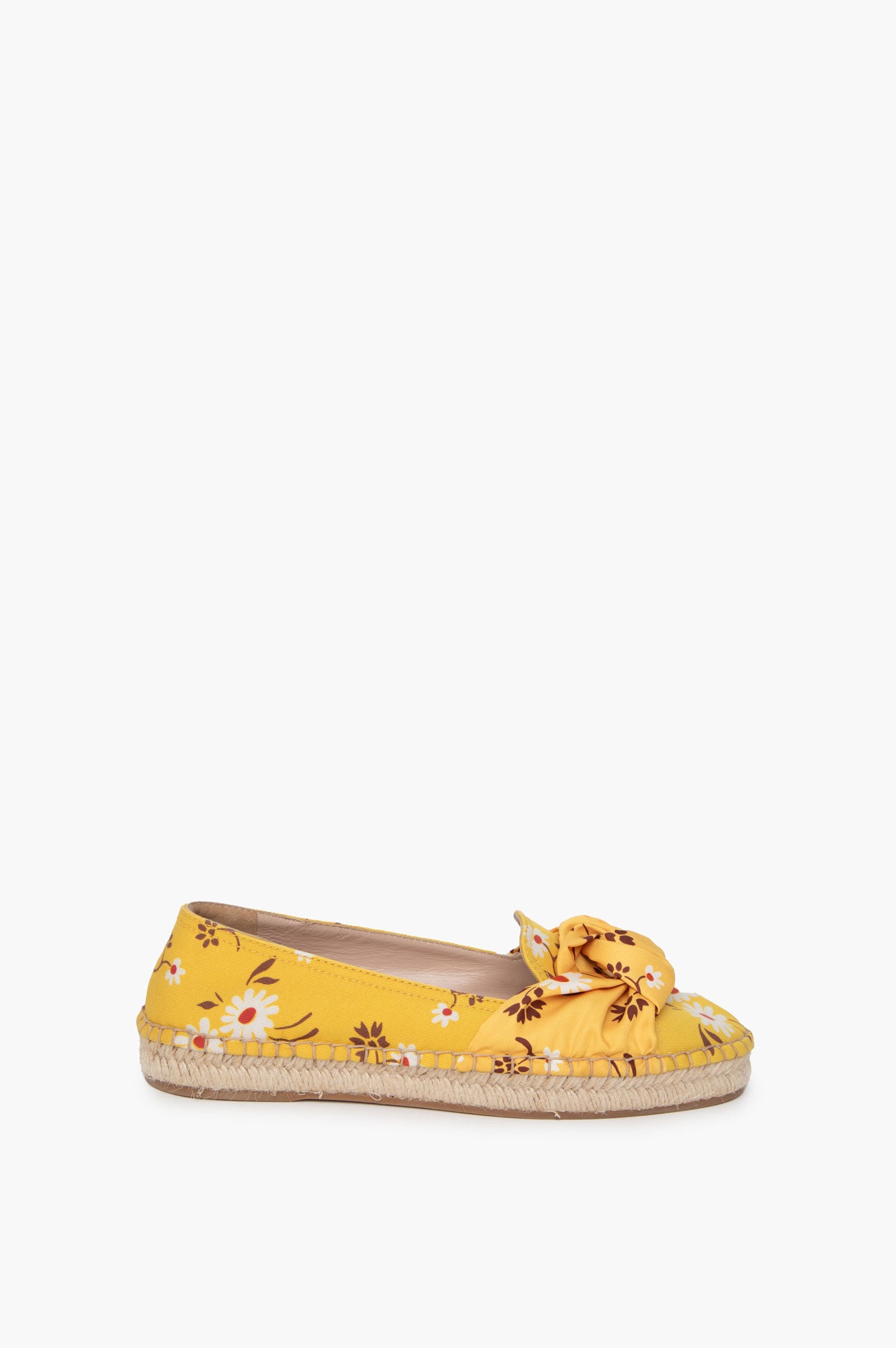 Miu Miu Yellow Floral Printed Espadrilles 37