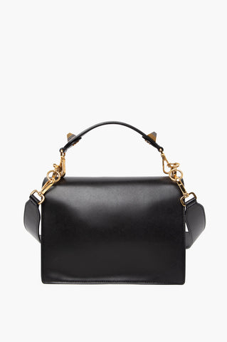 Fendi Black Leather Monster Eye Kan I Top Handle Bag