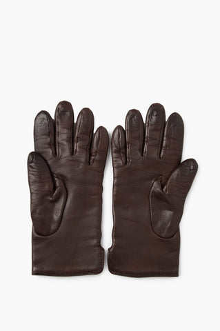 Hermes Brown Leather Gloves