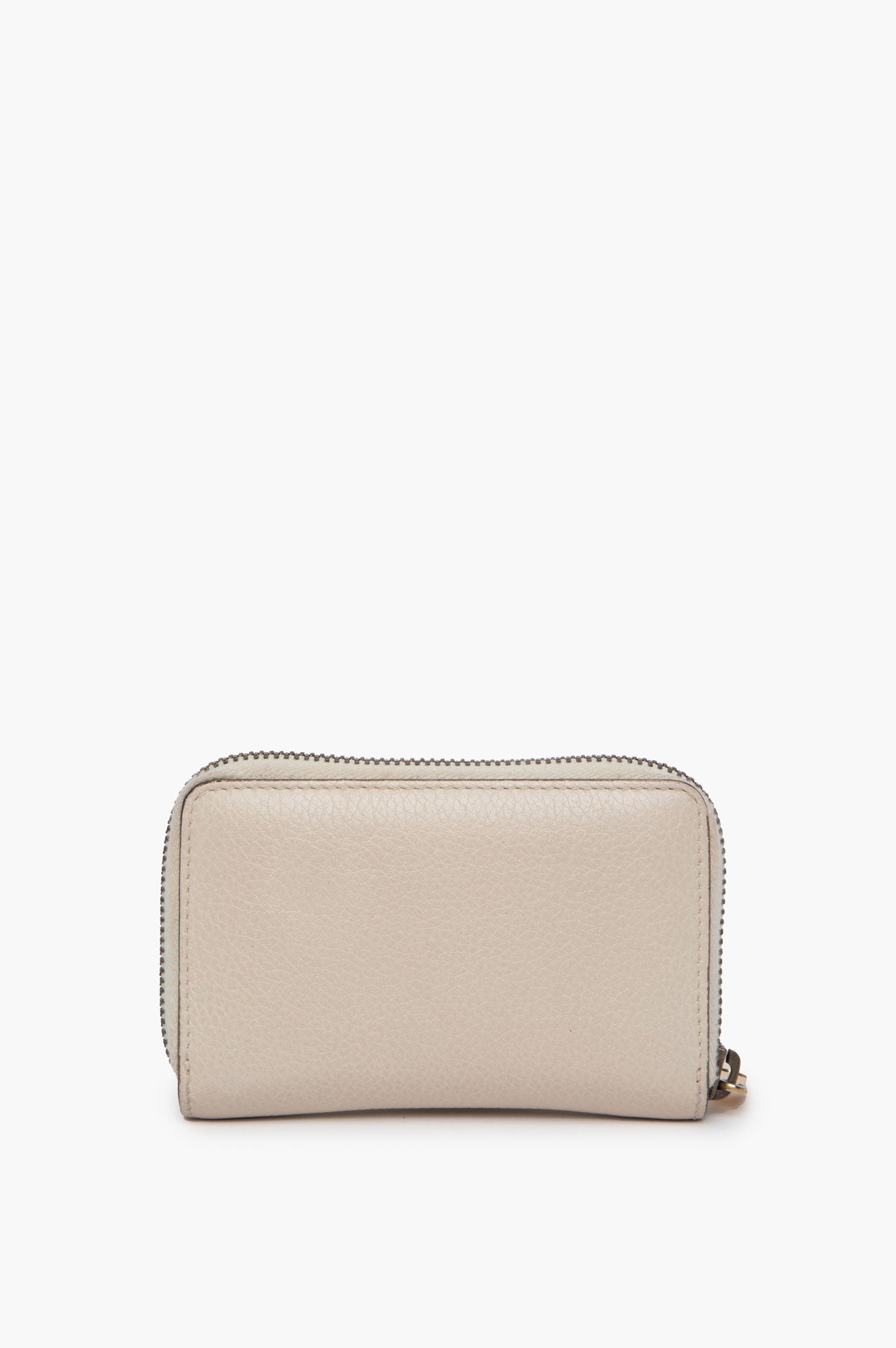 Gucci Beige Leather Zip Cardcase