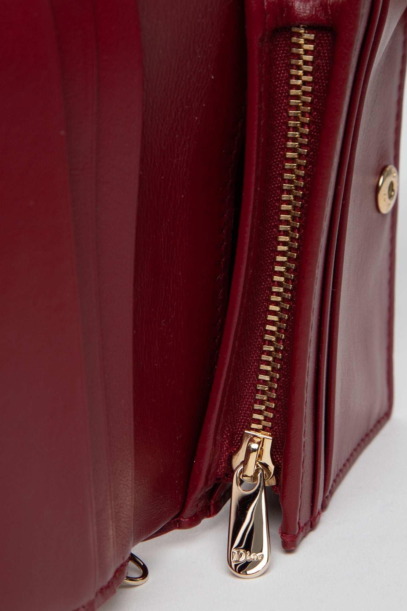 Christian Dior Red Patent Lady Dior Gardenia Wallet