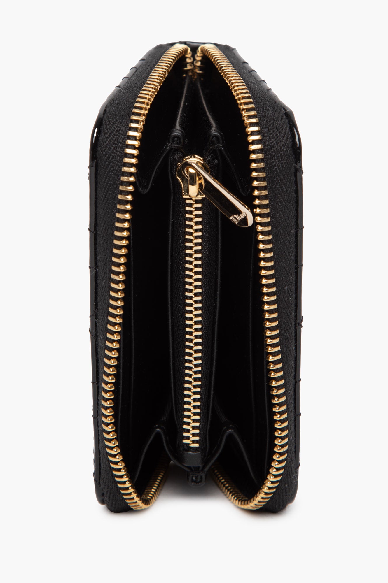 Christian Dior Black Patent Small Lady Dior Voyageur Coin Purse