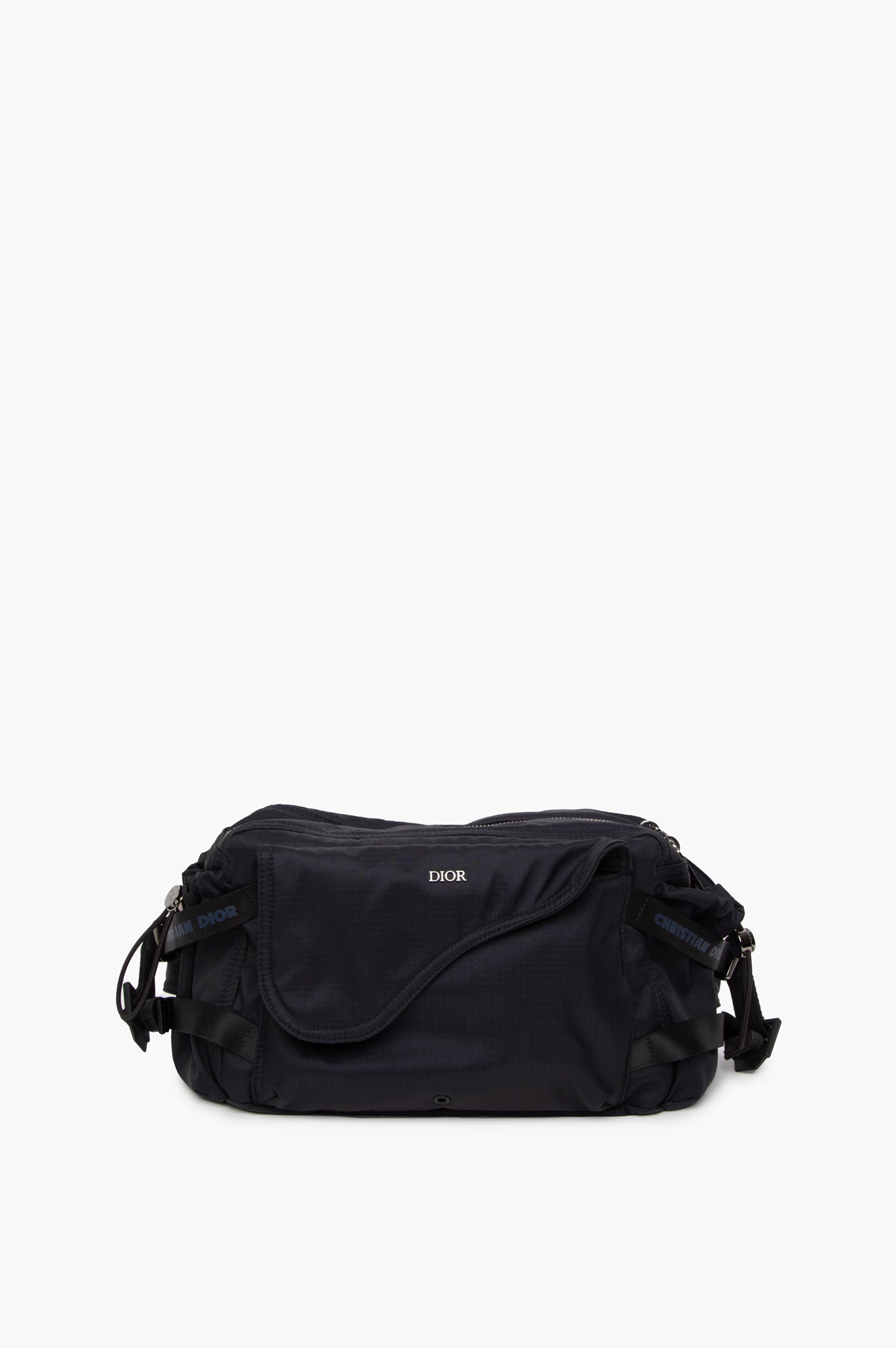 Christian Dior Black Nylon Saddle Waist Bag