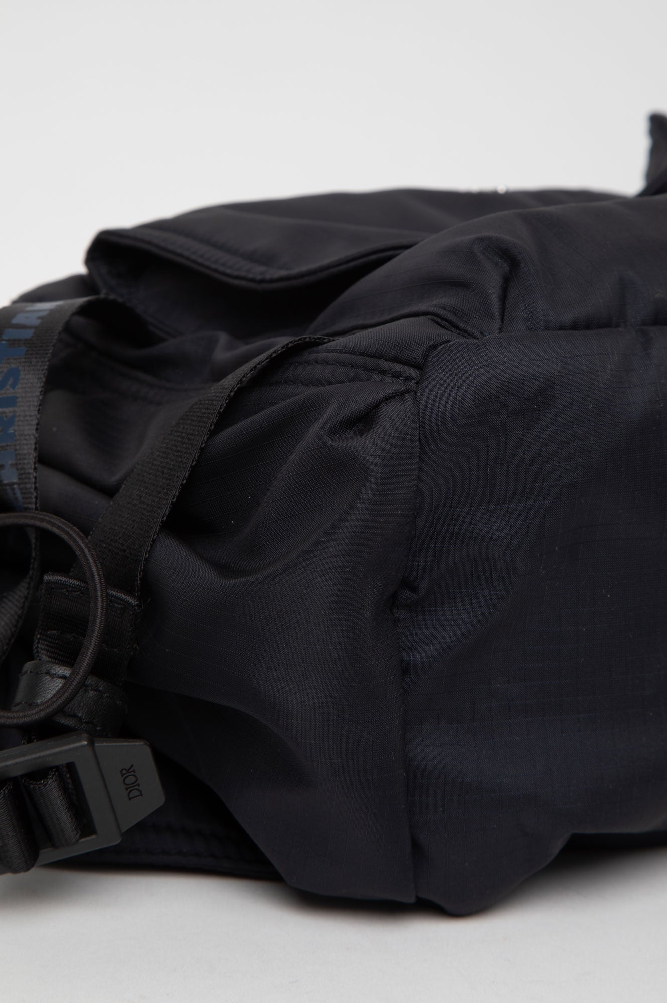 Christian Dior Black Nylon Saddle Waist Bag