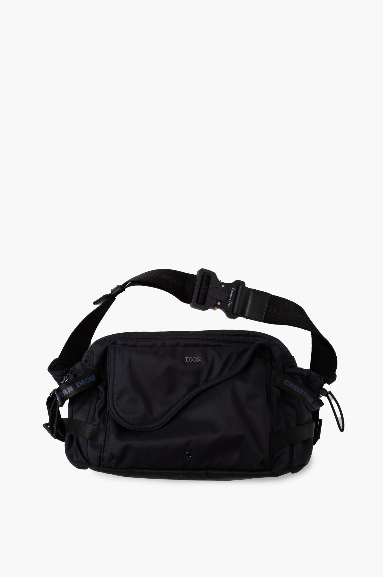 Christian Dior Black Nylon Saddle Waist Bag