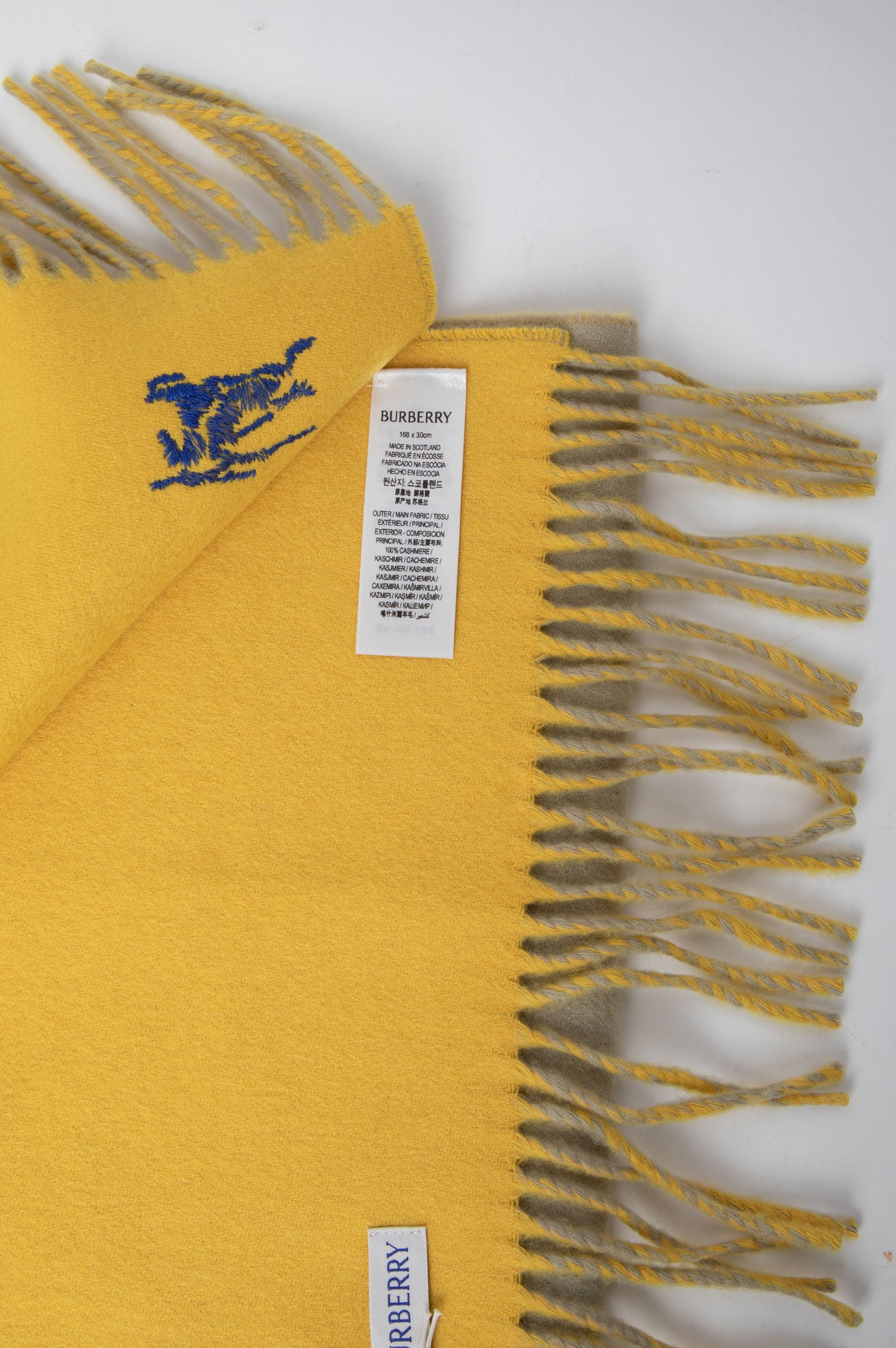 Burberry Yellow Shrub Cashmere Scarf