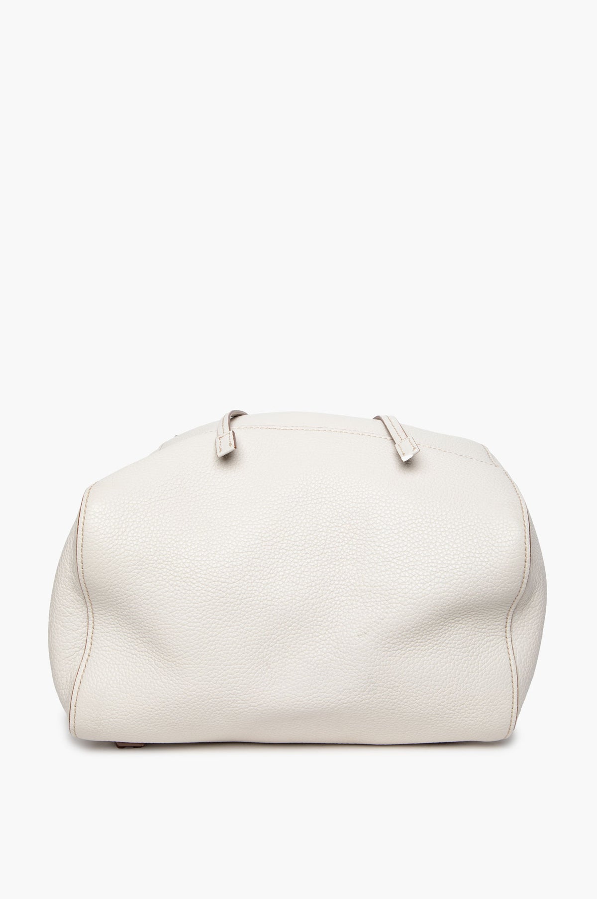 Prada White Vitello Daino Drawstring Flap Backpack
