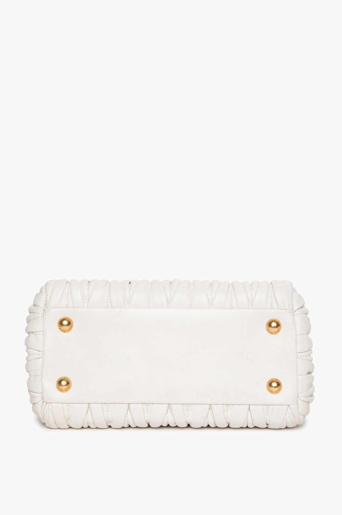 Miu Miu White Matelassé Nappa Mini Tote Bag