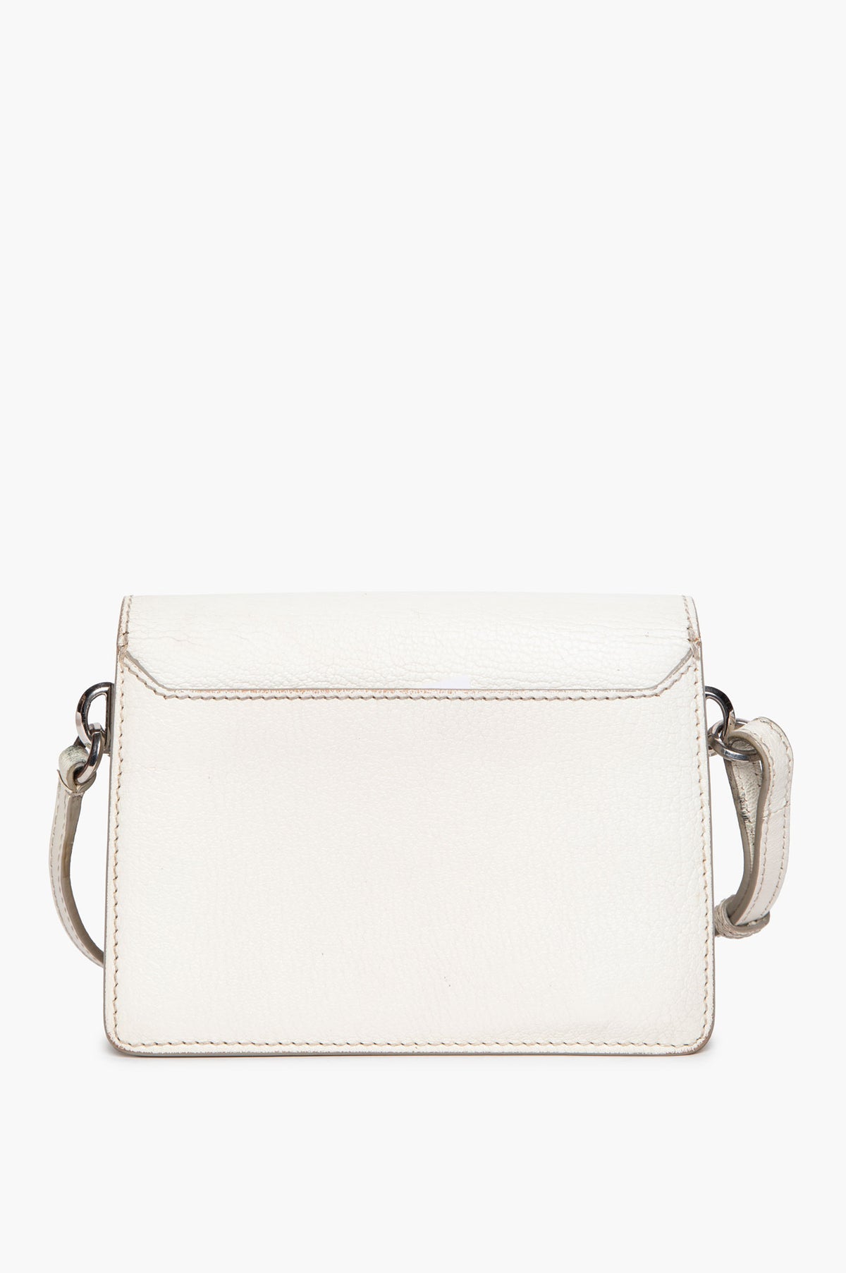 Jimmy Choo White Leather Crystal-Embellished Madeline Bag