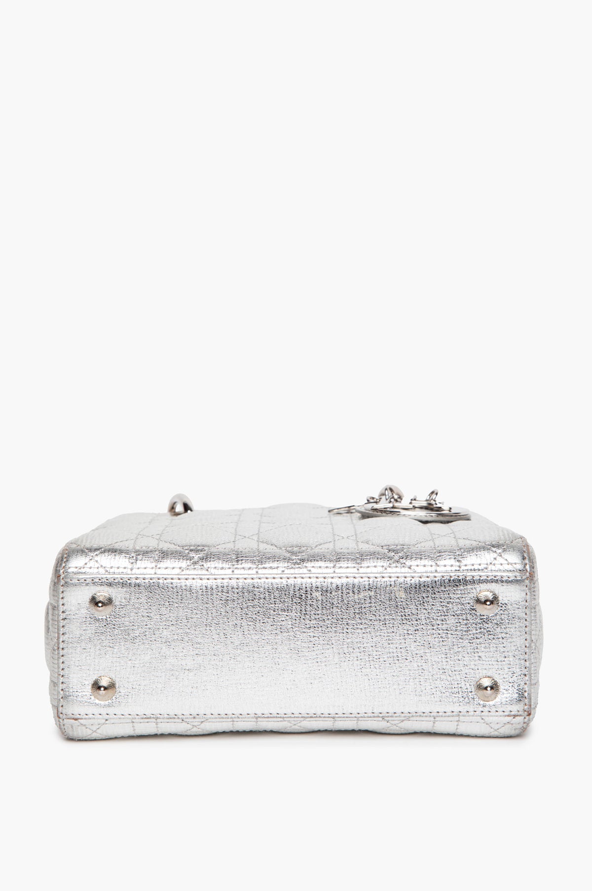 Christian Dior Metallic Silver Calfskin Small My Lady ABCDior Bag