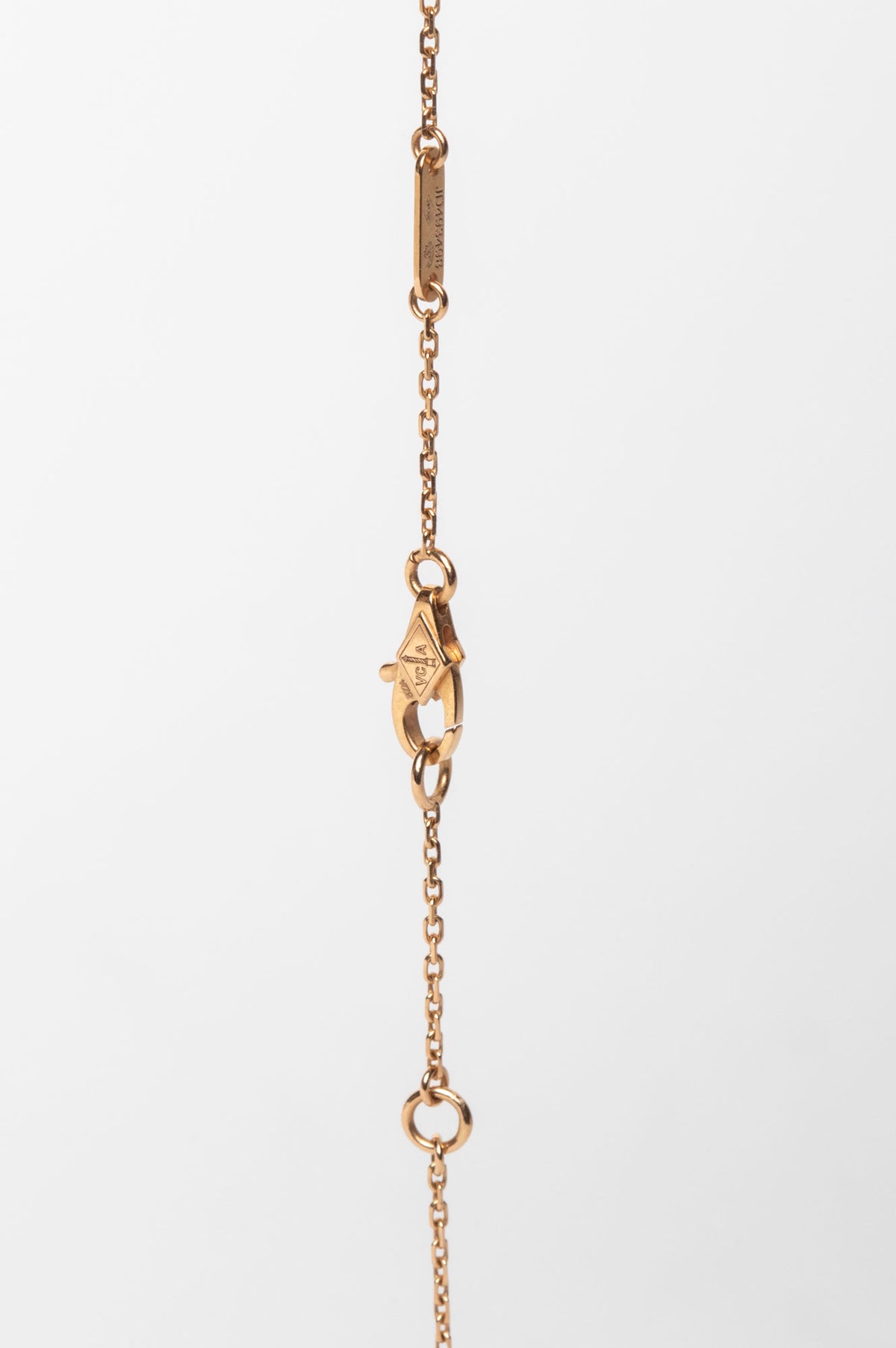 Van Cleef & Arpels 18k Rose Gold Carnelian Sweet Alhambra Pendant Necklace