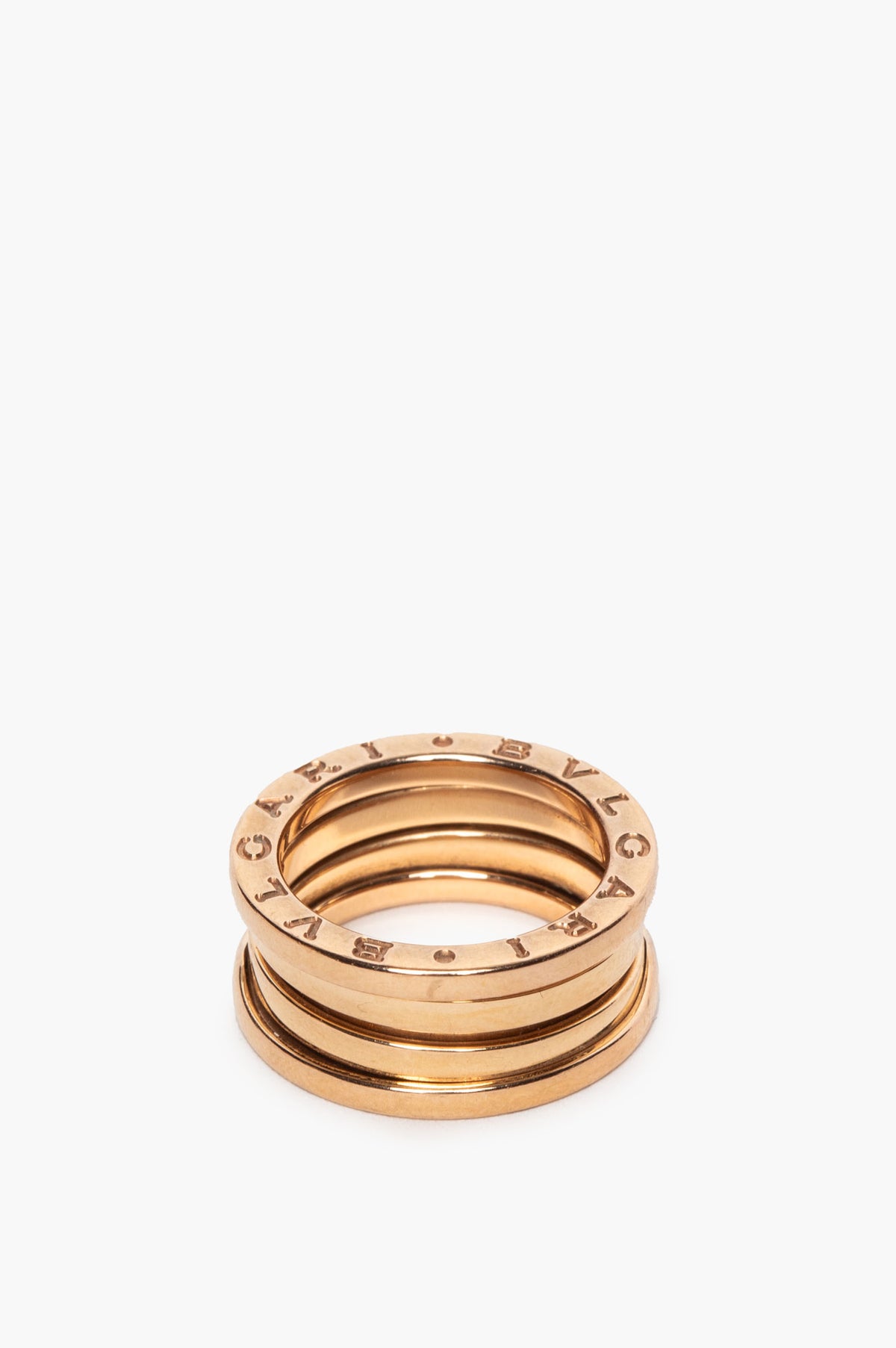 Bvlgari 18k Yellow Gold 3-Band B.Zero1 Ring Size 5