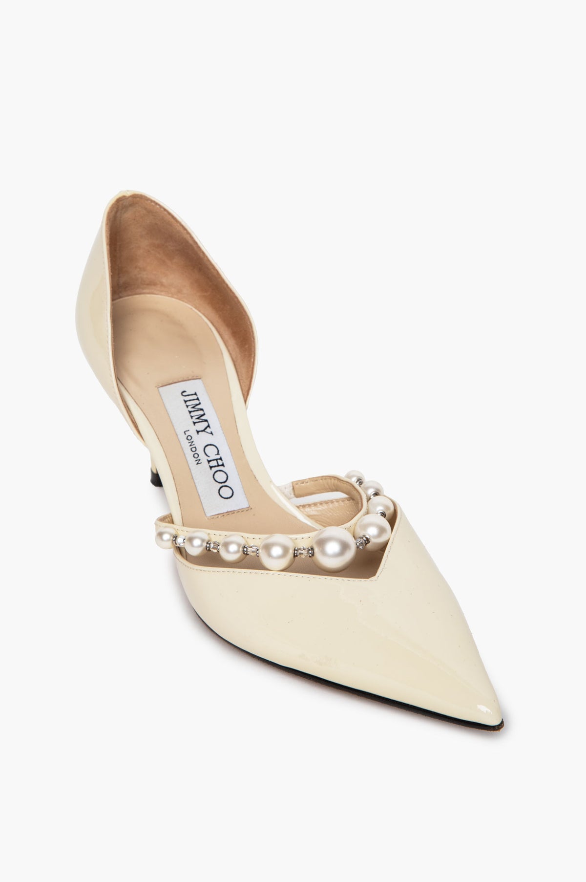 Jimmy Choo Metallic Glitter Fishnet Abel Stiletto Pumps Size 34.5