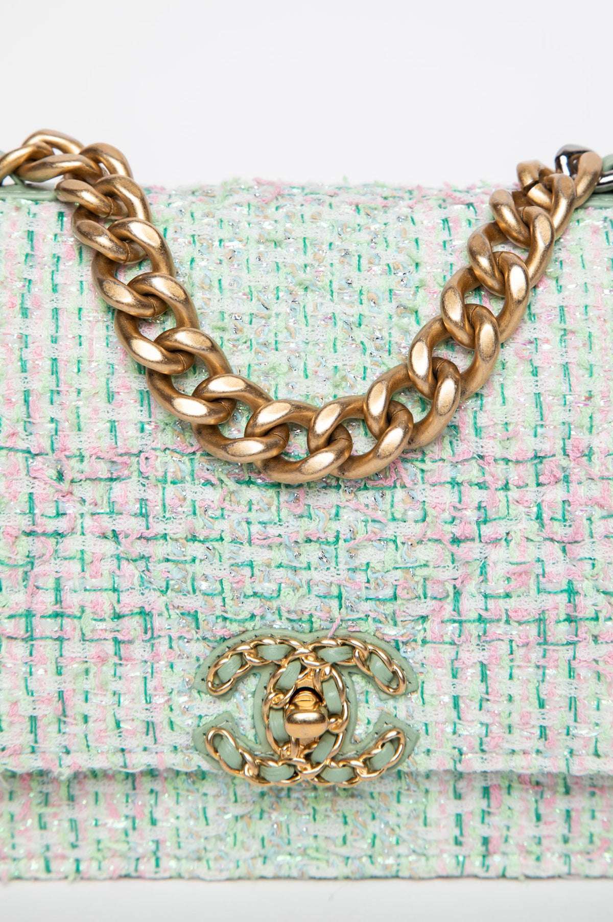 Chanel Cruise 2024 Green Iridescent Tweed 19 WOC