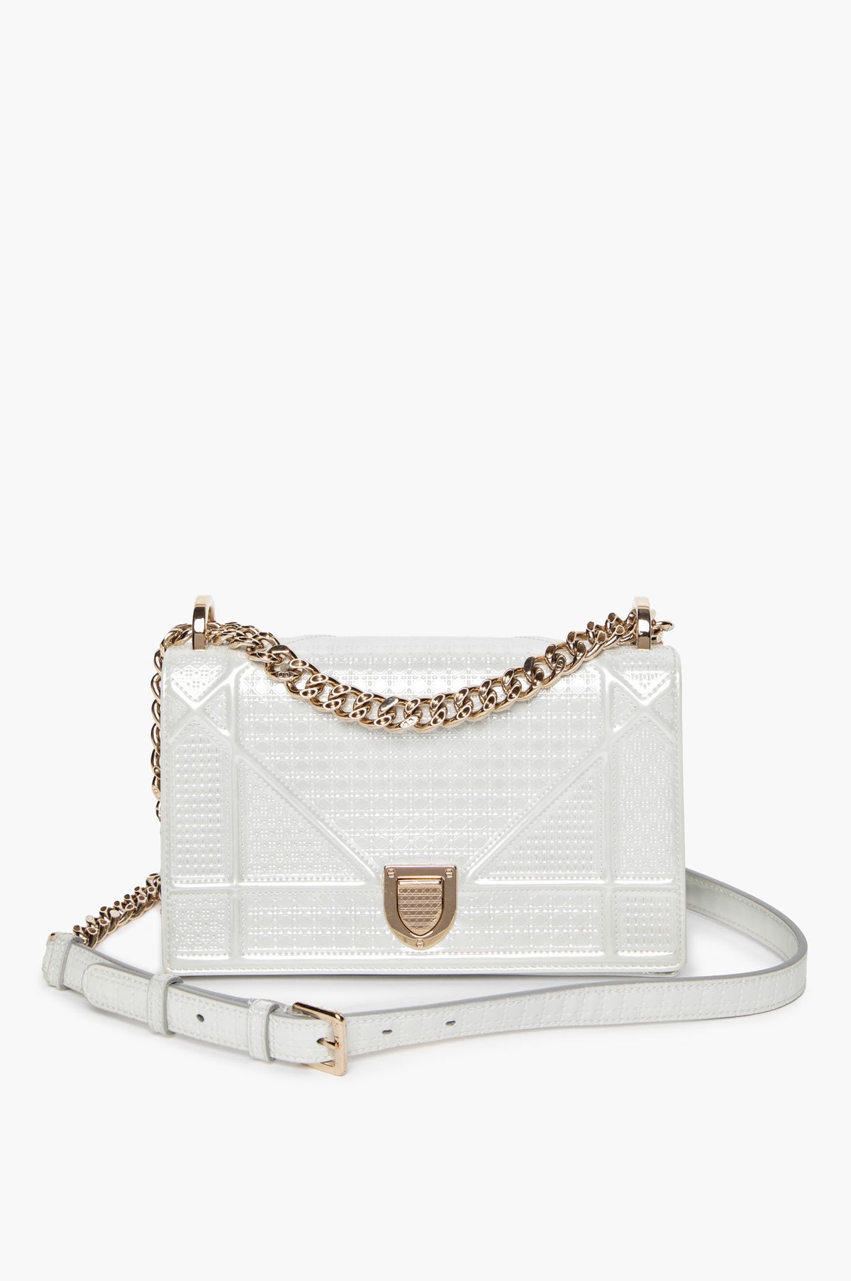 Christian Dior Pearl Patent Small Diorama Bag