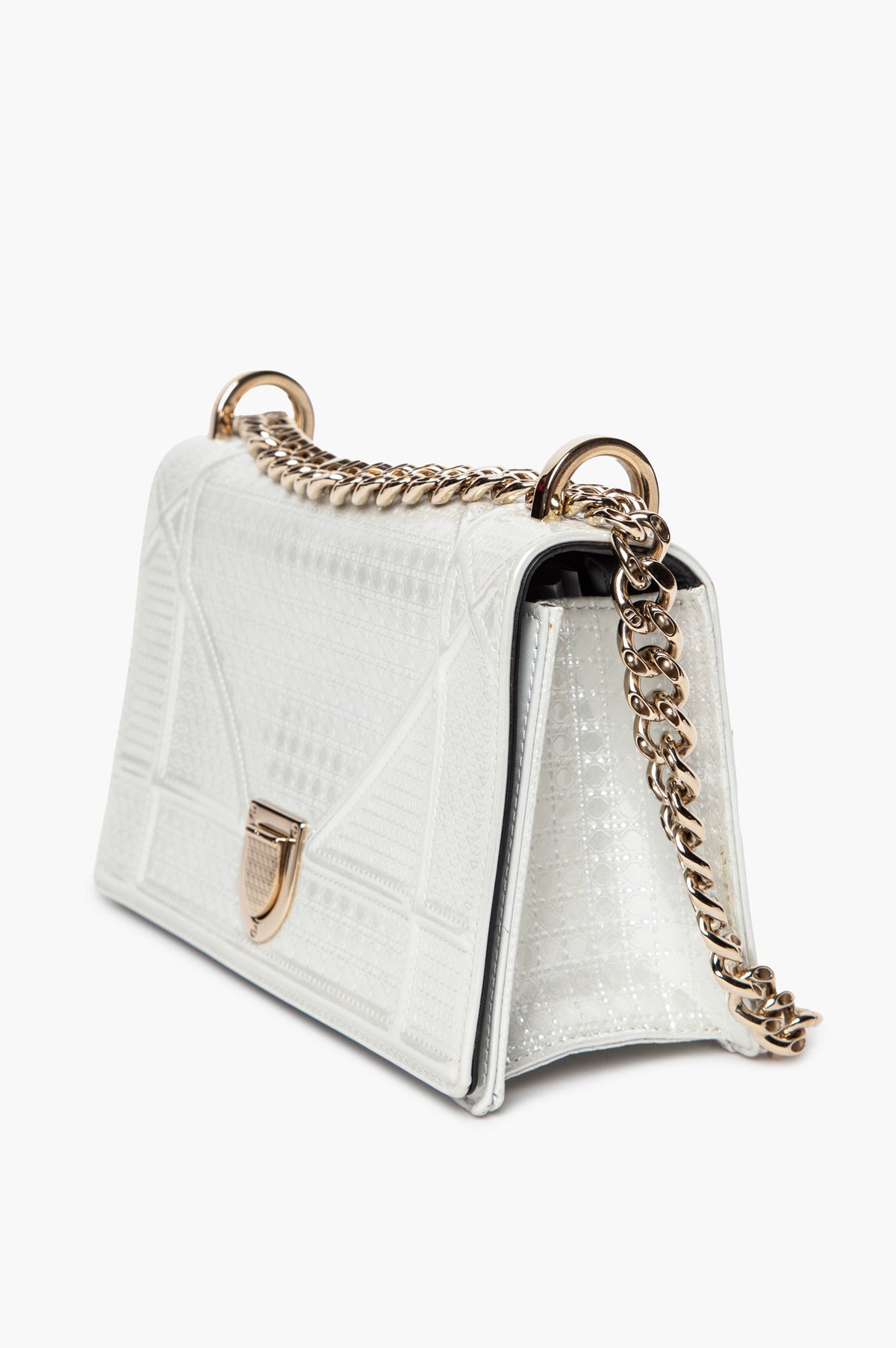 Christian Dior Pearl Patent Small Diorama Bag