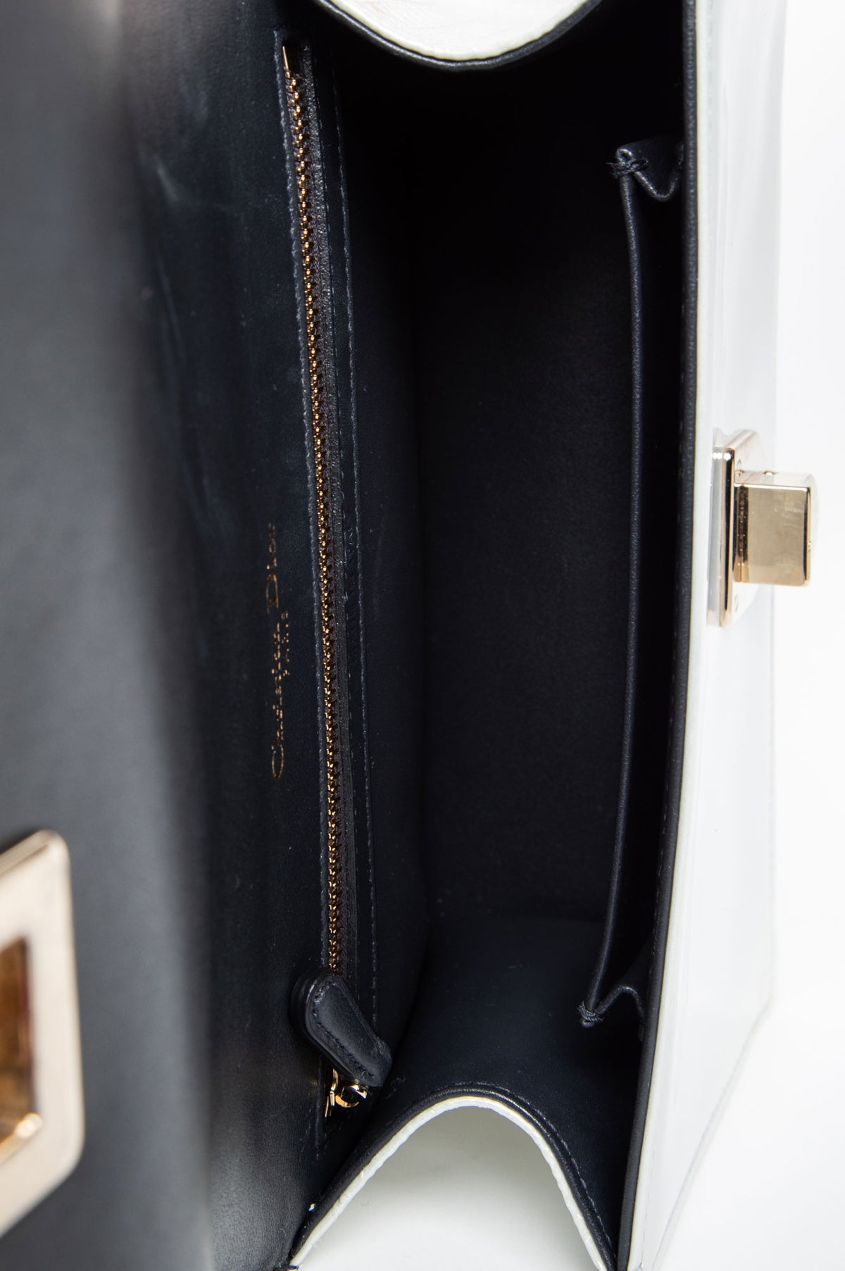 Christian Dior Pearl Patent Small Diorama Bag
