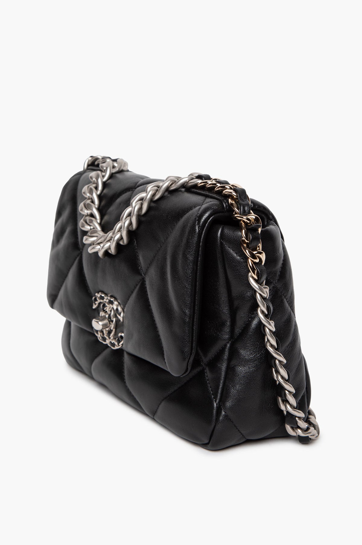 Chanel Black Lambskin Medium 19 Bag
