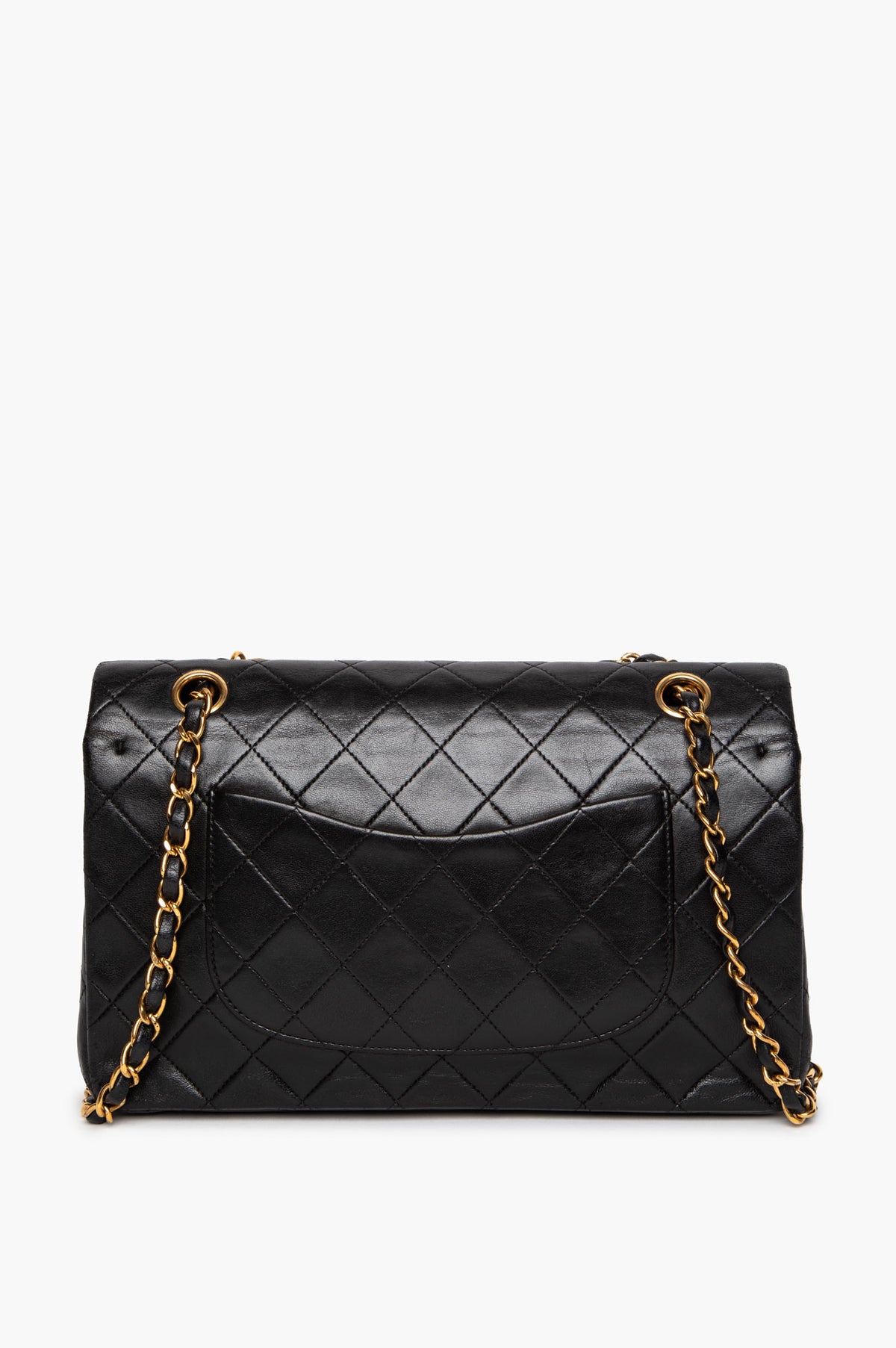Chanel Vintage Classic Flap Black Lambskin 24k Gold Plated Hardware
